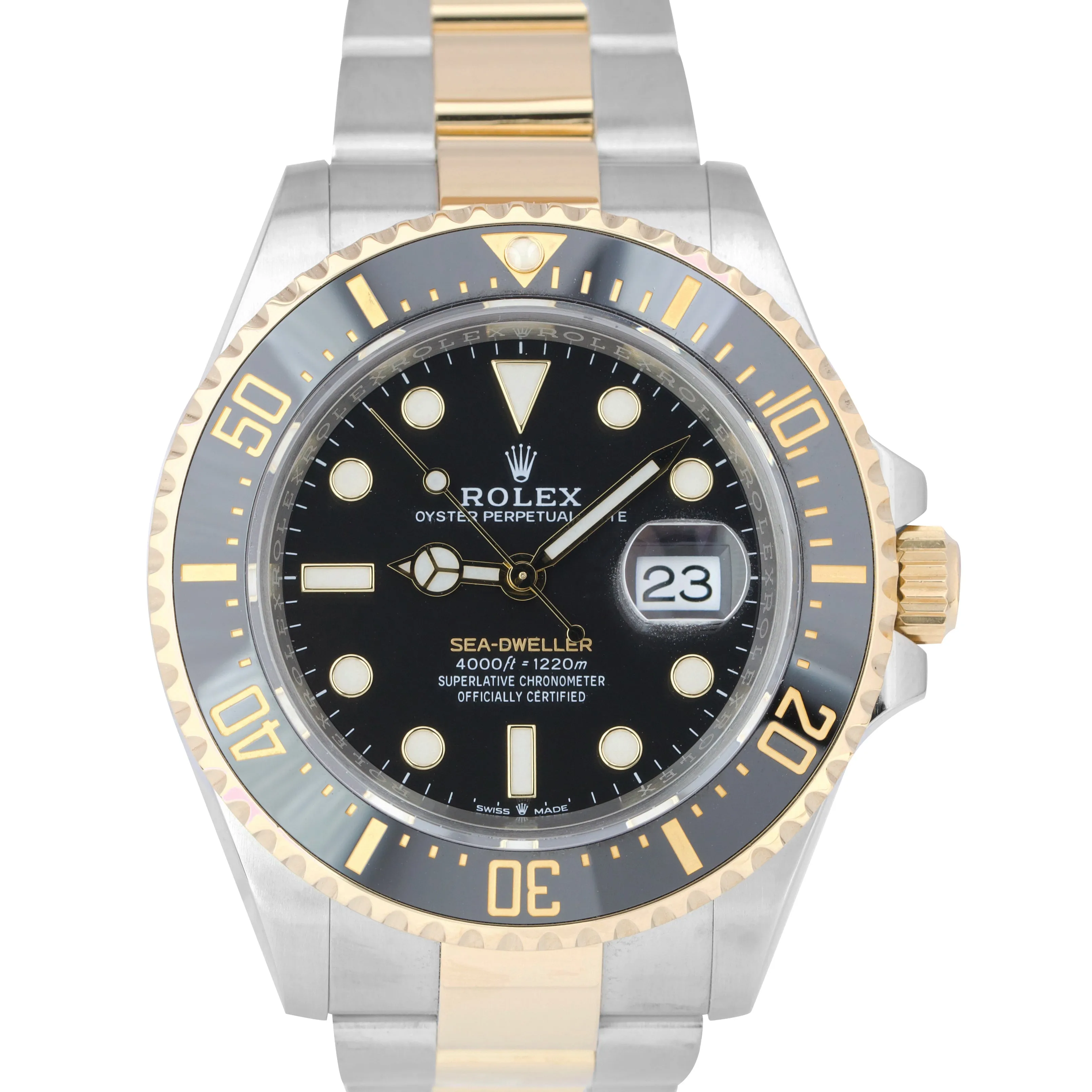 2021 MINT Rolex Sea-Dweller 43mm Two-Tone Yellow Gold Black Watch 126603