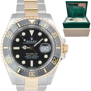 2021 MINT Rolex Sea-Dweller 43mm Two-Tone Yellow Gold Black Watch 126603