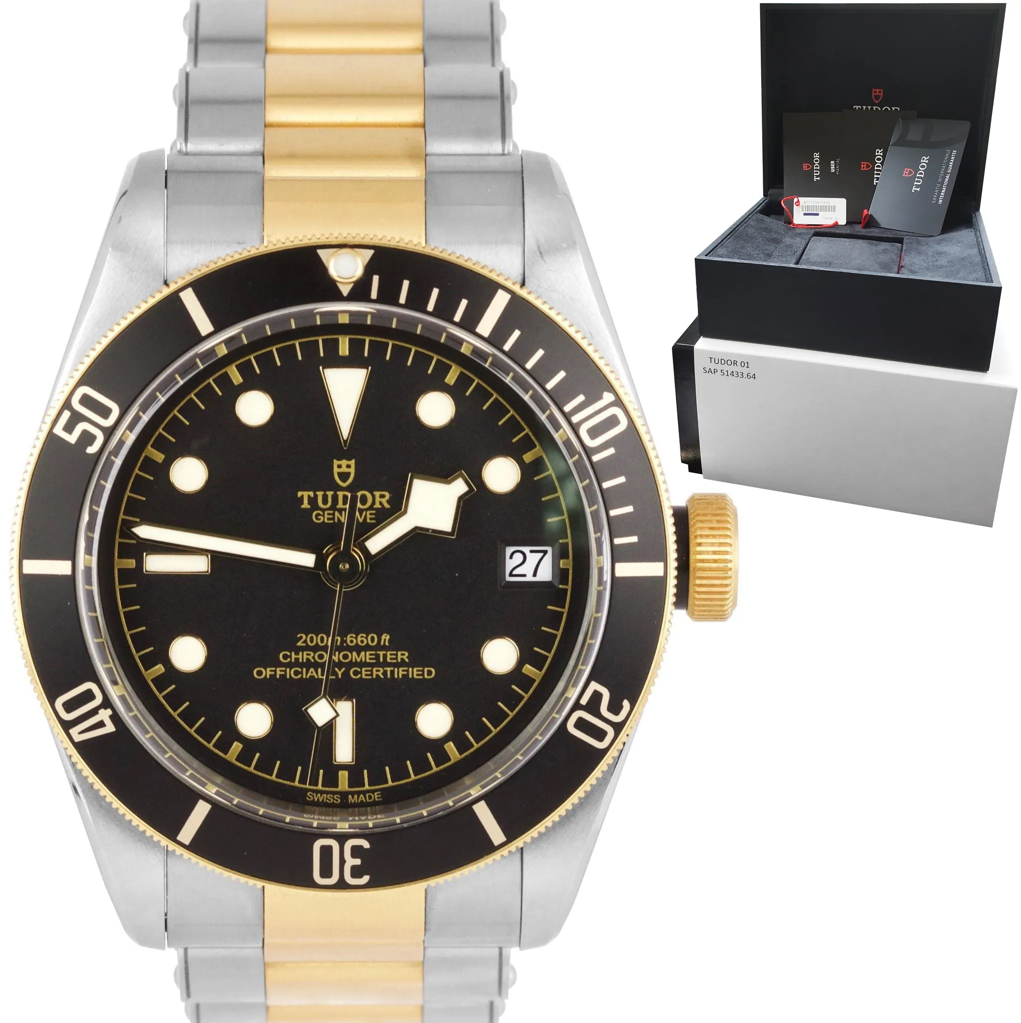2021 Tudor Black Bay Heritage Two-Tone Stainless Steel 41mm Watch 79733 N B P