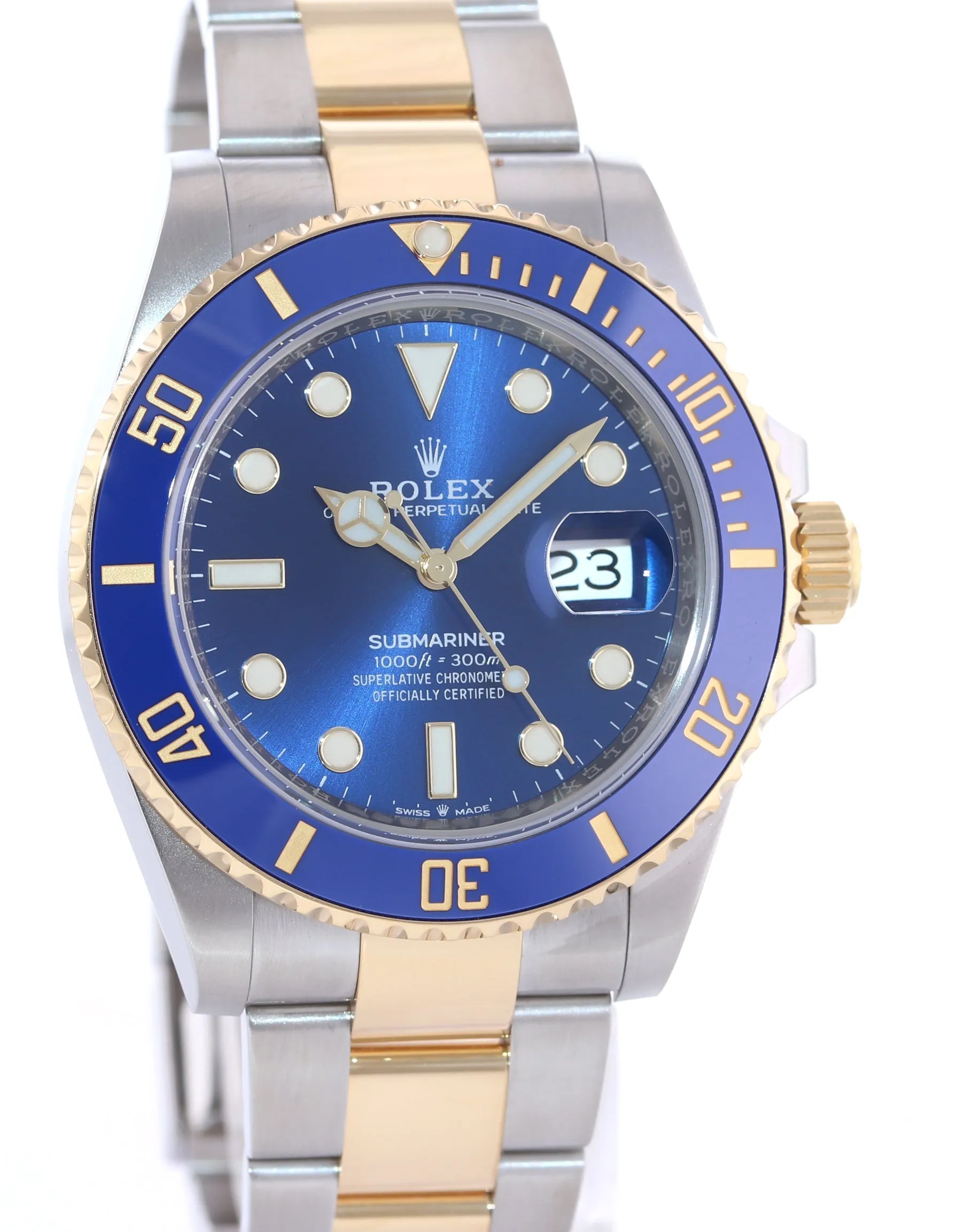 2022 MINT Rolex Submariner 41mm Blue 126613LB Two Tone Gold Steel Watch