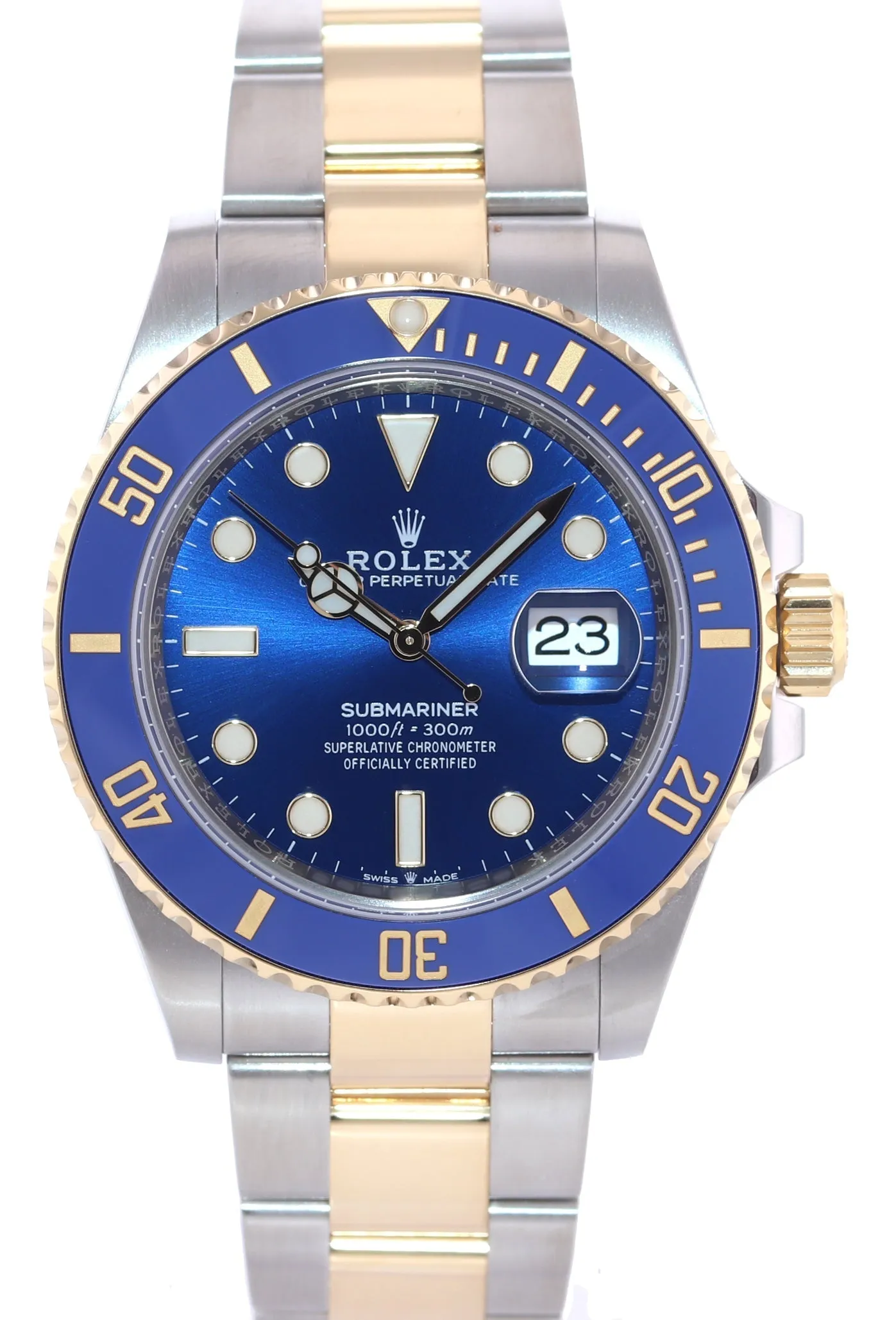 2022 MINT Rolex Submariner 41mm Blue 126613LB Two Tone Gold Steel Watch