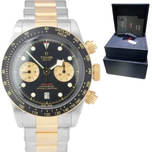 2022 Tudor Black Bay Chrono 18K Two-Tone Gold 41mm Black Steel Watch 79363 B P