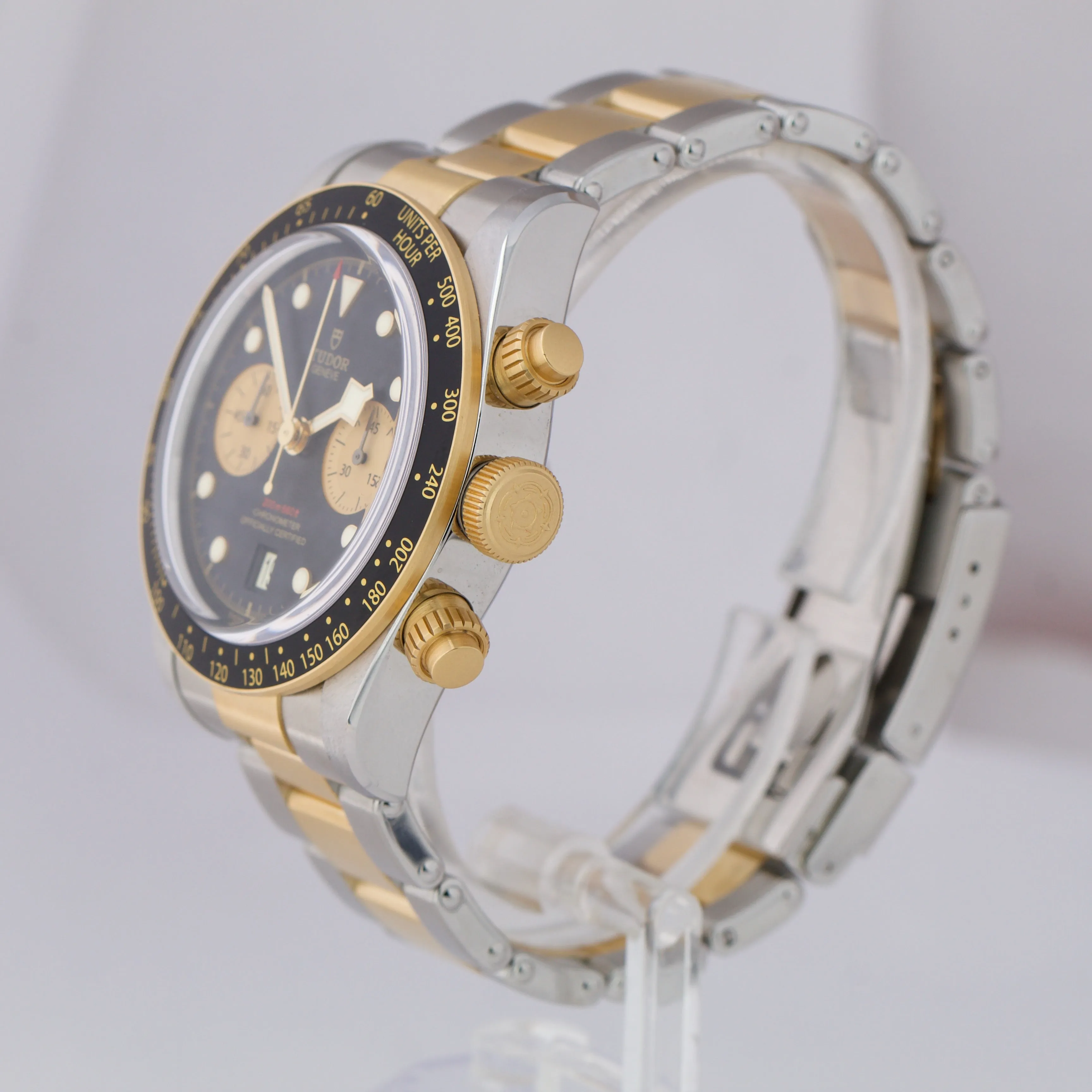 2022 Tudor Black Bay Chrono 18K Two-Tone Gold 41mm Black Steel Watch 79363 B P