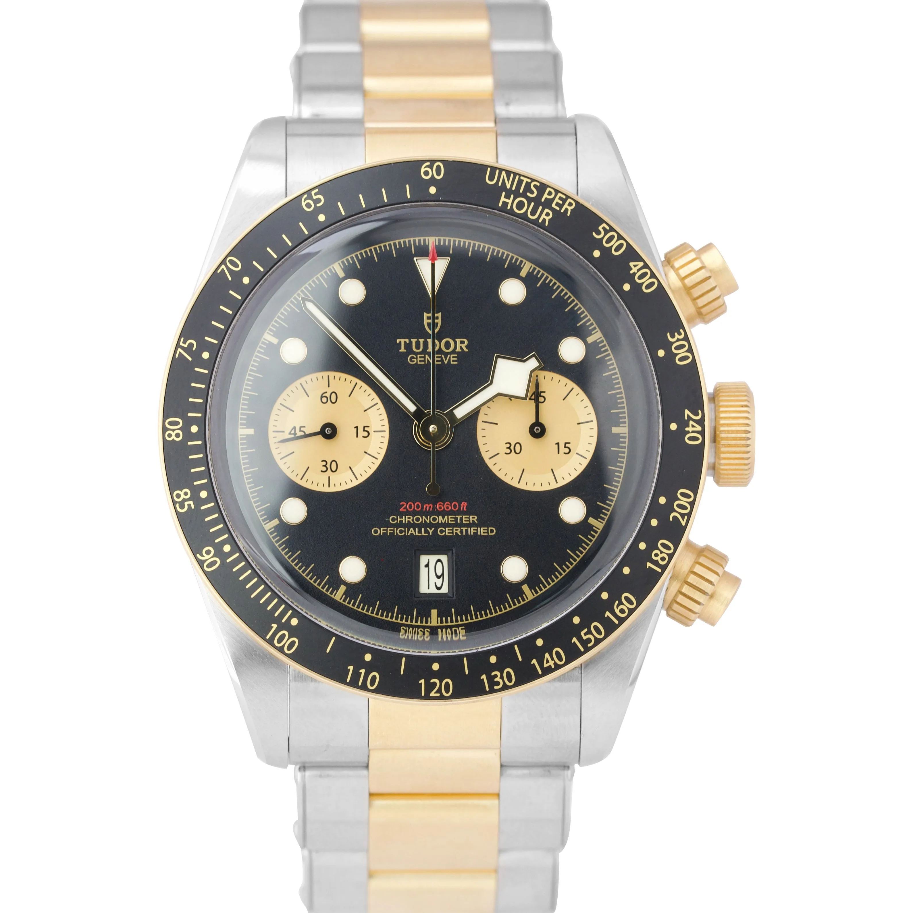 2022 Tudor Black Bay Chrono 18K Two-Tone Gold 41mm Black Steel Watch 79363 B P