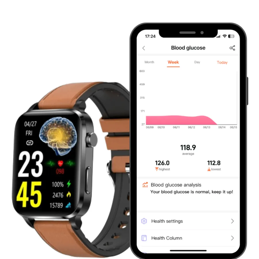 2024 Smart Suga Pro Fitness Smartwatch Painless Blood Sugar Measurement