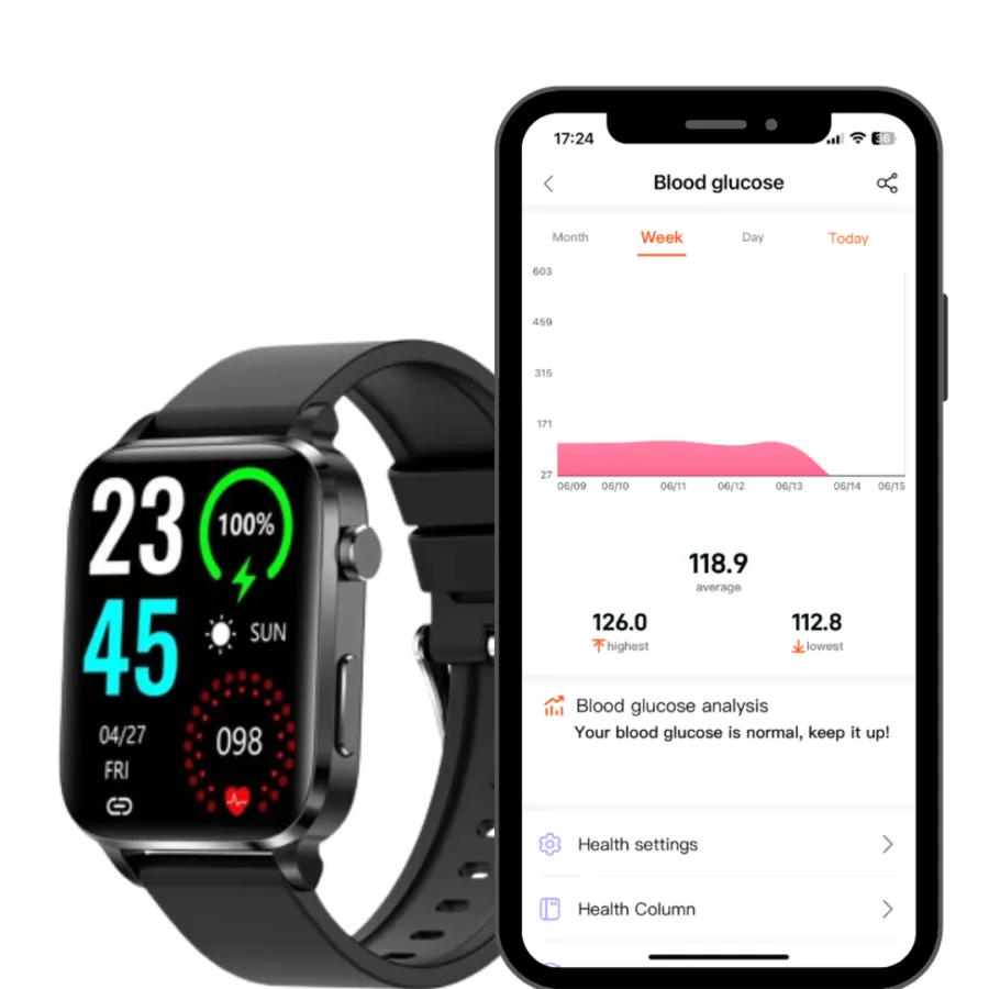 2024 Smart Suga Pro Fitness Smartwatch Painless Blood Sugar Measurement