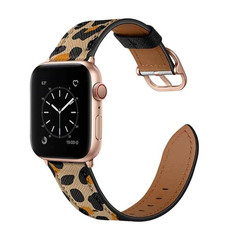 22mm Universal Watch Vegan Leather Strap for Samsung/Huawei- Leopard