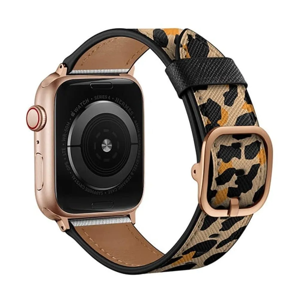 22mm Universal Watch Vegan Leather Strap for Samsung/Huawei- Leopard