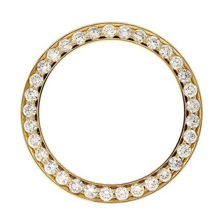 36 Mm Yellow Gold 14K Custom Natural Earth Mined Diamond Bezel To Fit Datejust & President Watch Gents 4 Ct.