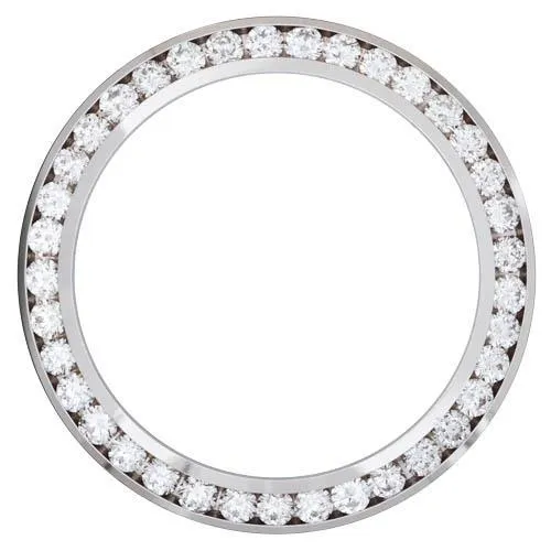4 Ct Custom Mined Diamond Bezel To Fit Rolex Date Watch 18K White Gold