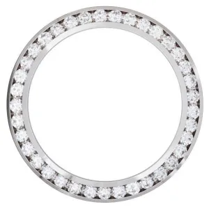 4 Ct Custom Mined Diamond Bezel To Fit Rolex Date Watch 18K White Gold