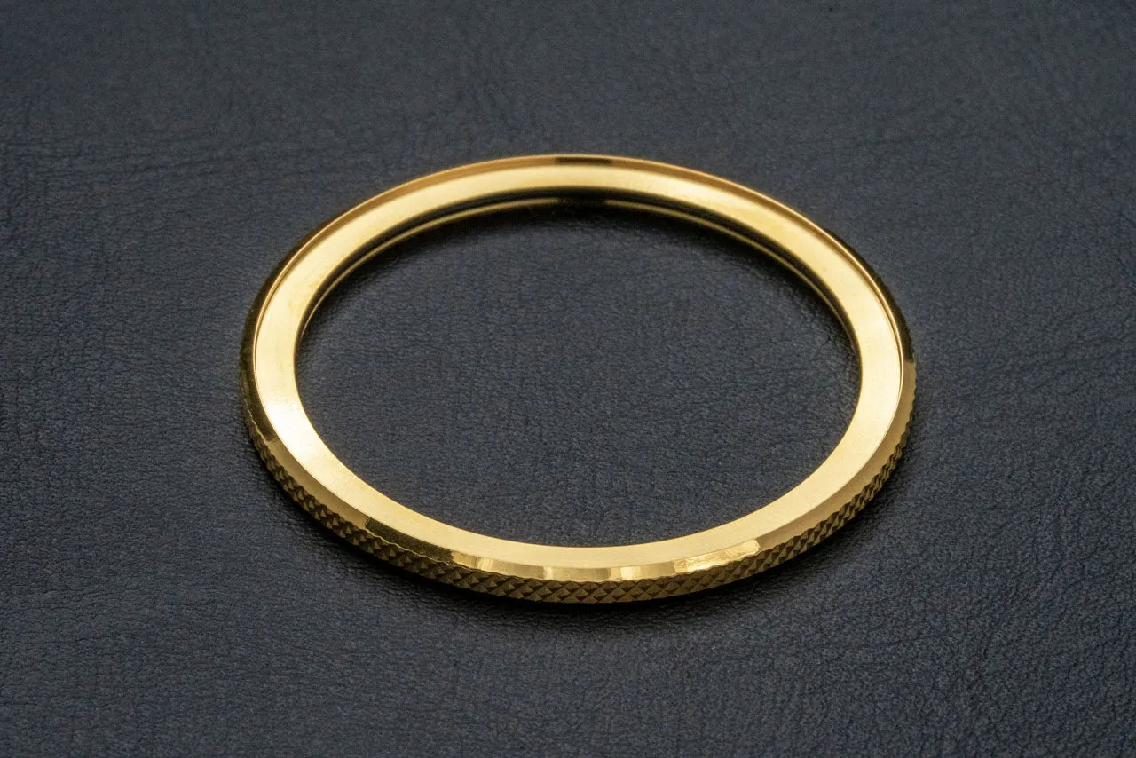 41.5mm Knurled thin profile Gold bezel - for DWC divers, Seiko SKX and 5KX/SRPD