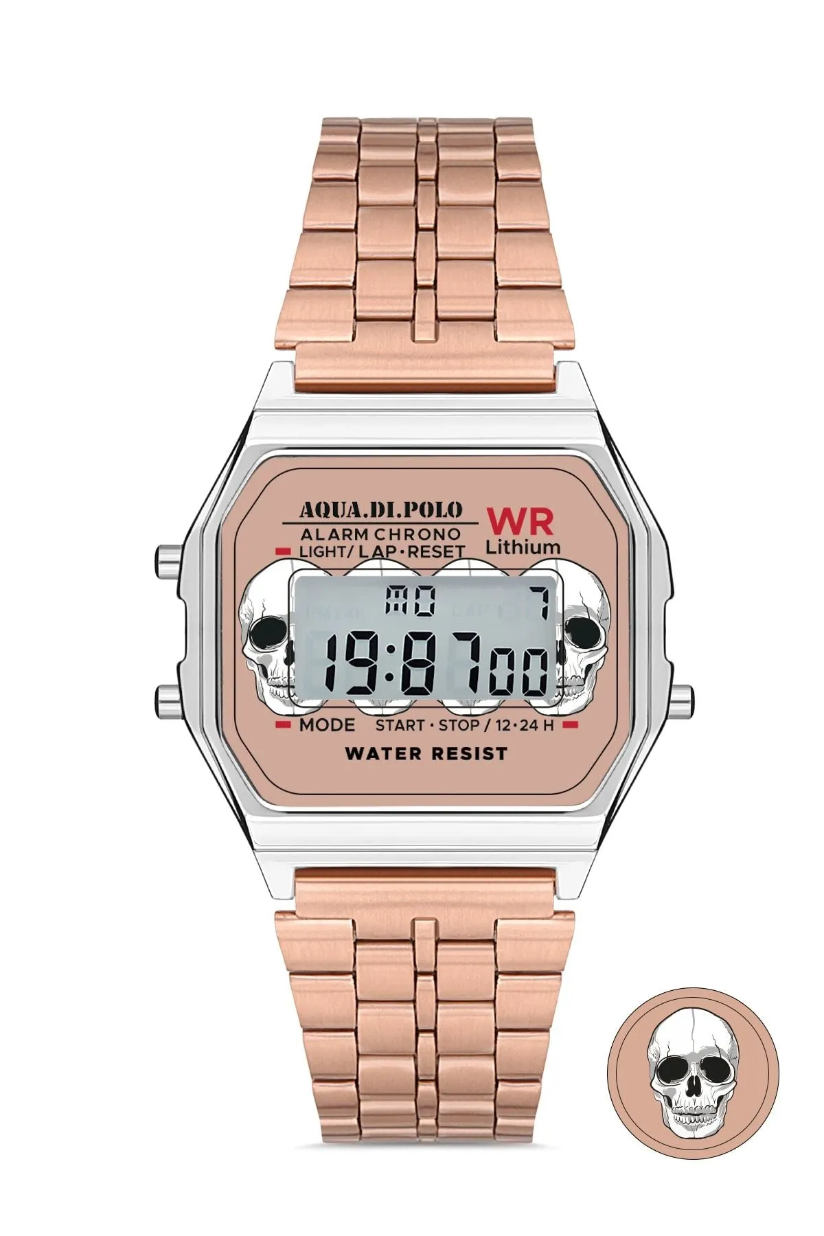 Aqua di Polo 1987 Rose Gold Metal Retro Kurukafa Kadın Kol Saati APWA064602