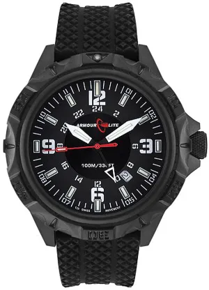 Armourlite GMT ZULU TIME Pilot's Watch, Rubber Dive Strap AL1413