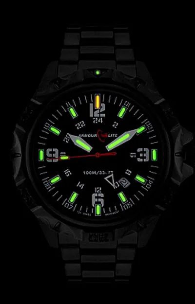 Armourlite GMT ZULU TIME Pilot's Watch, Rubber Dive Strap AL1413