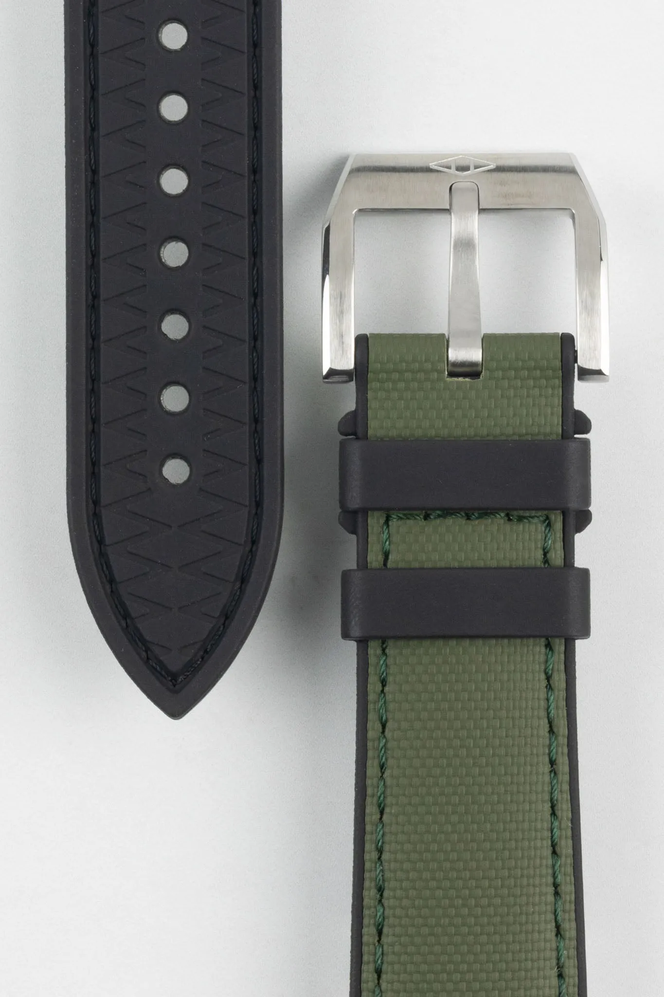 Artem Straps HydroFlex™ Khaki Hybrid FKM Rubber Watch Strap with Khaki Stitching