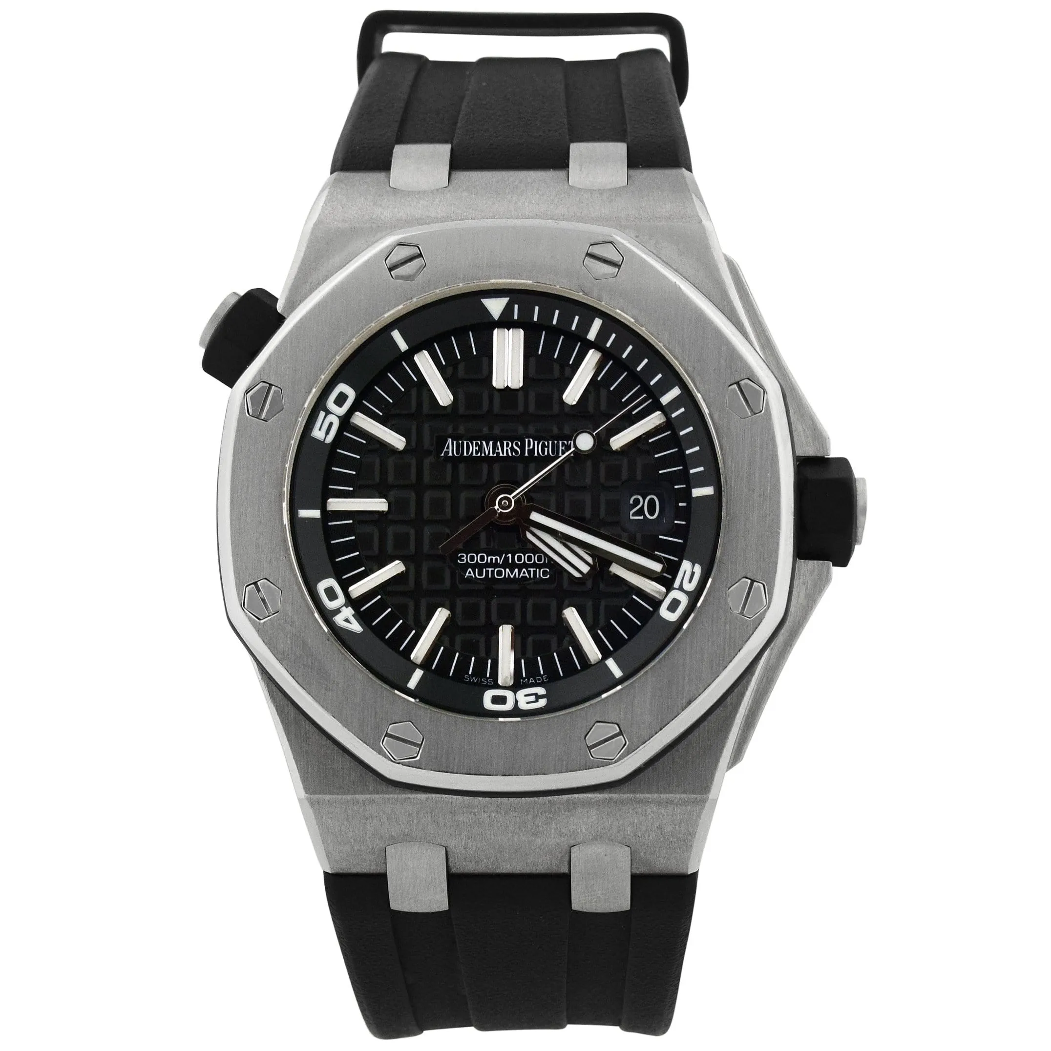 Audemars Piguet Men's Royal Oak Offshore Diver Stainless Steel 42mm Black Stick Dial Watch Reference #: 15710.ST.OO.A002.CA.01