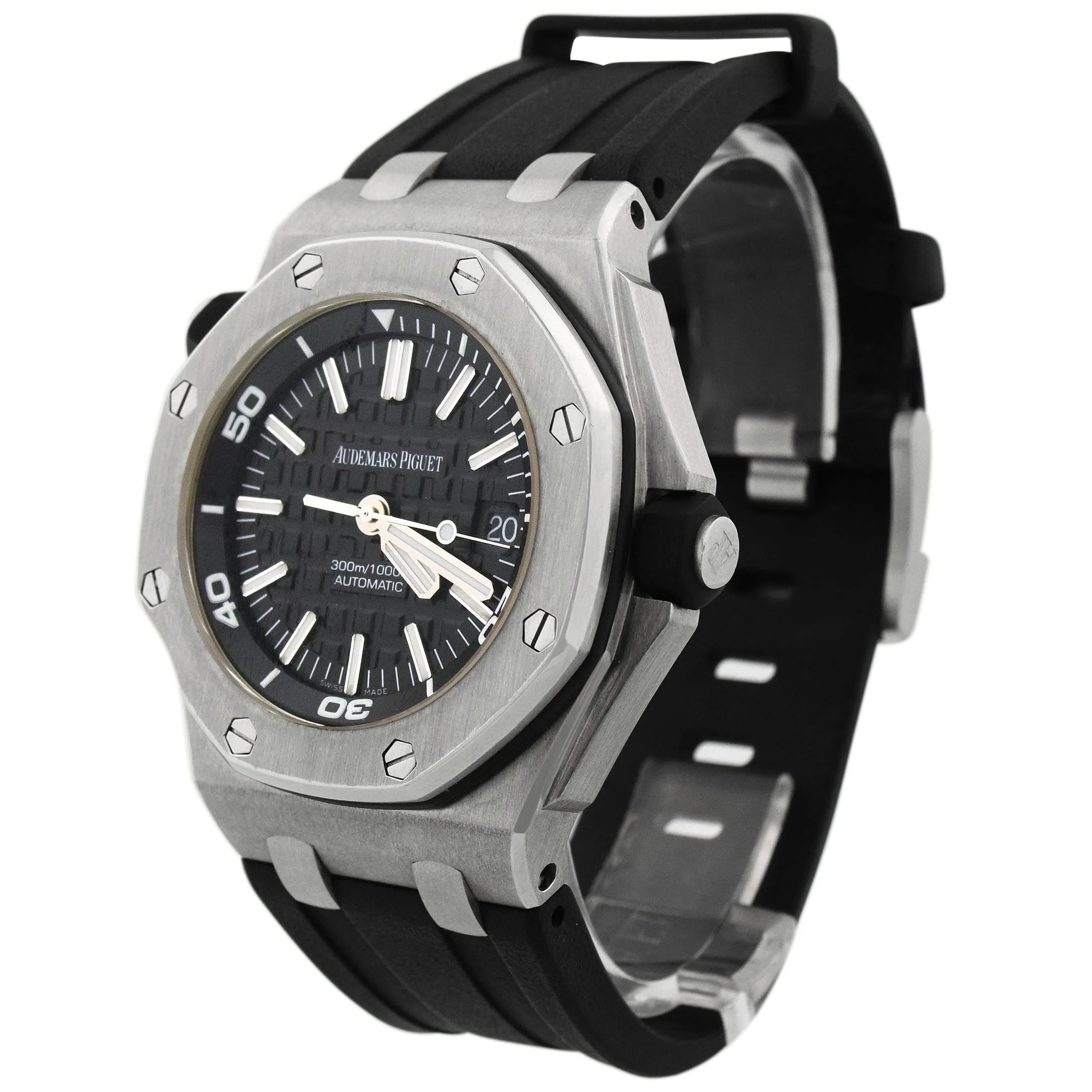 Audemars Piguet Men's Royal Oak Offshore Diver Stainless Steel 42mm Black Stick Dial Watch Reference #: 15710.ST.OO.A002.CA.01