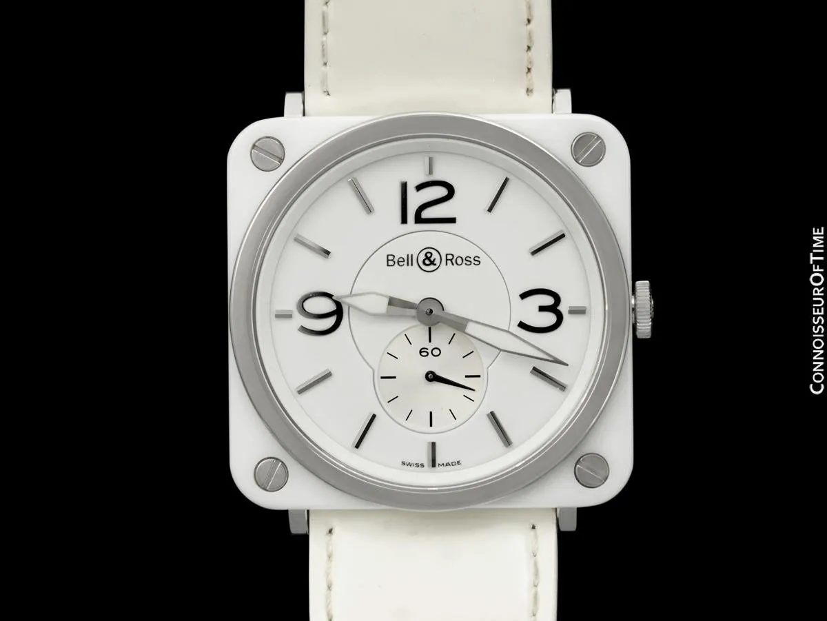 Bell & Ross BRS Phantom White Ladies Large Aviator's Watch - BRS-98-WCS