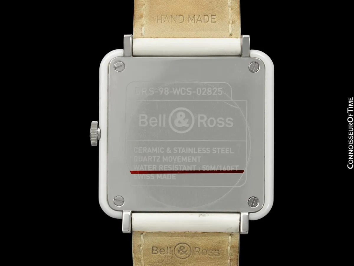 Bell & Ross BRS Phantom White Ladies Large Aviator's Watch - BRS-98-WCS