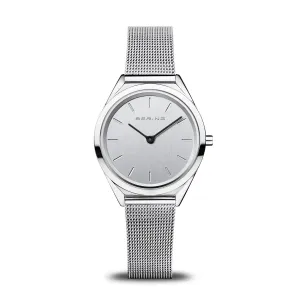 BERING Ultra Slim 31mm Polished Case Silver Mesh Strap Women's Watch 17031-000