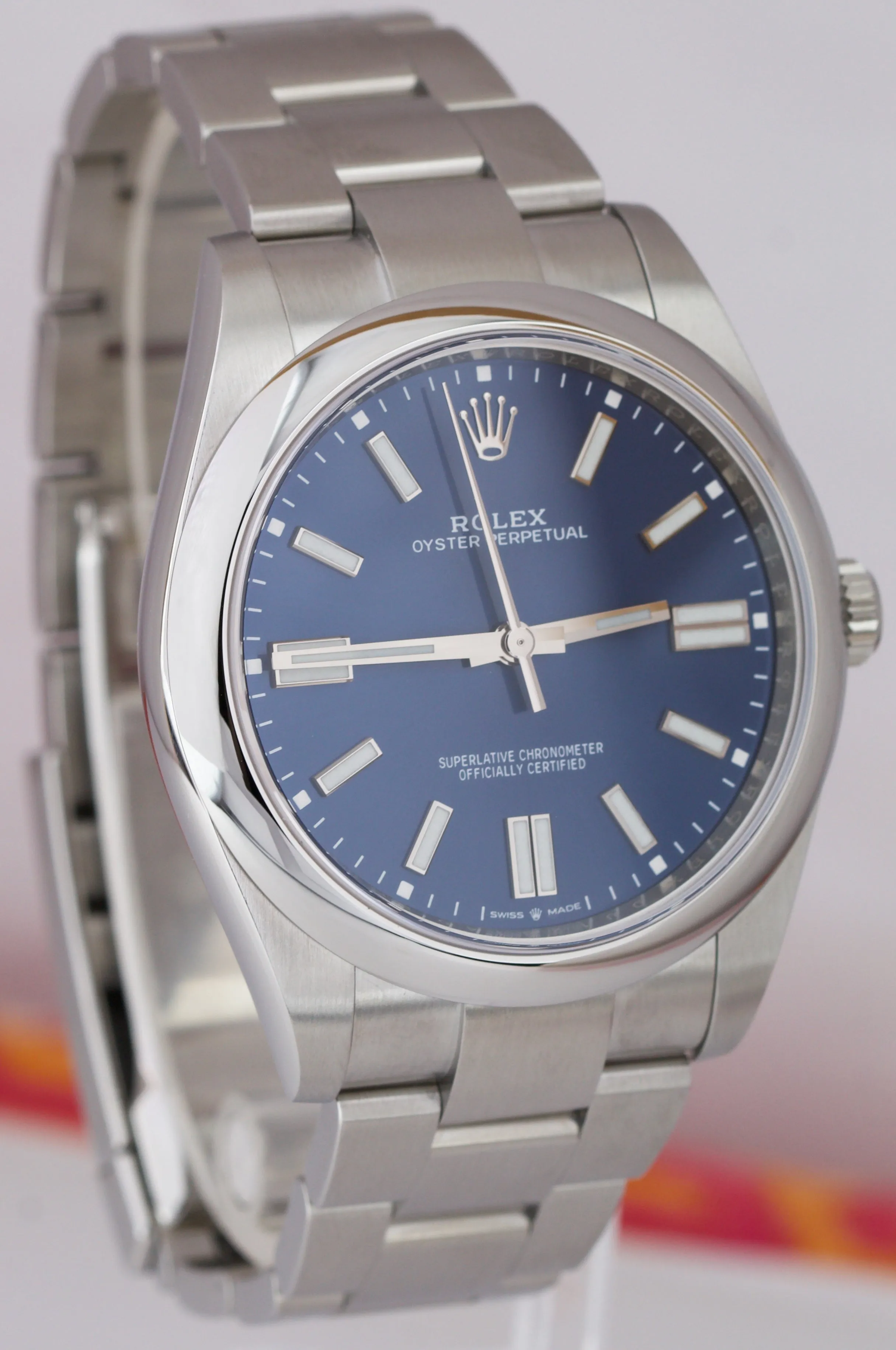 BRAND NEW 2020 Rolex Oyster Perpetual 41mm BLUE Stainless Oyster Watch 124300