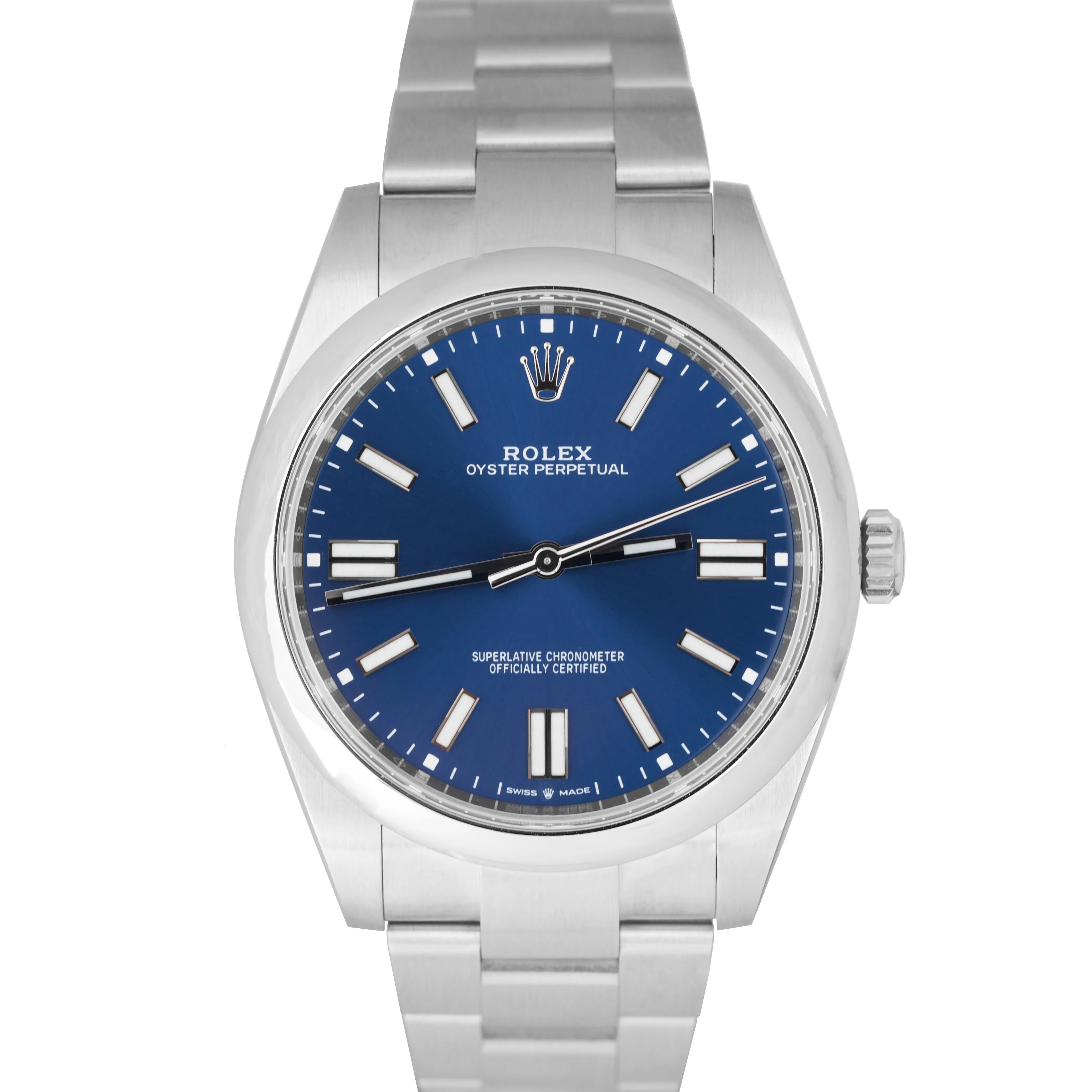 BRAND NEW 2020 Rolex Oyster Perpetual 41mm BLUE Stainless Oyster Watch 124300