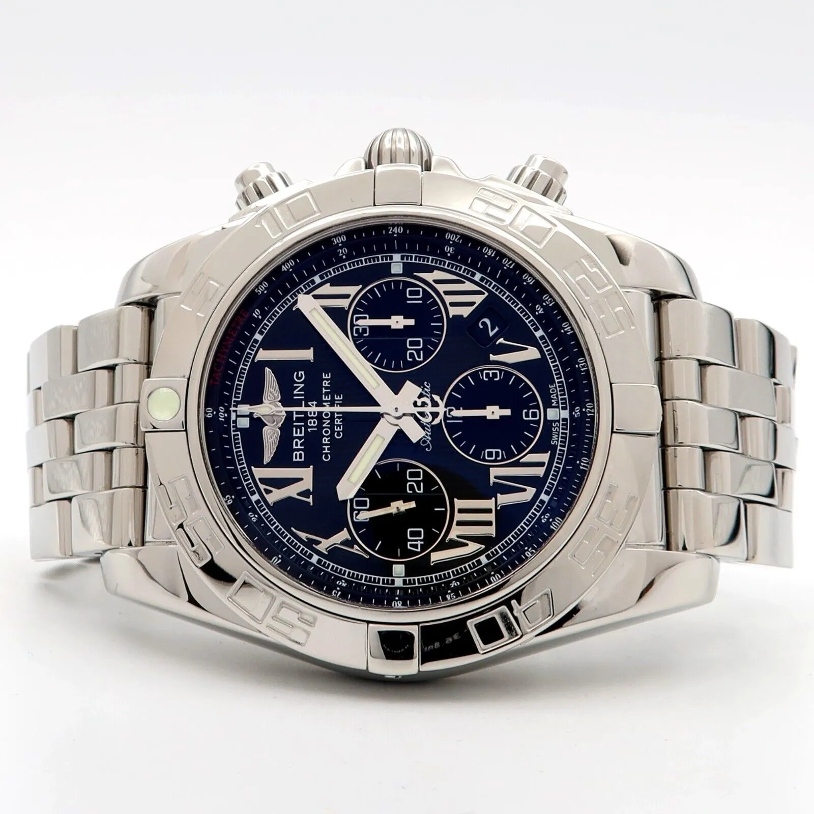 Breitling Chronomat 44 Black Roman Dial Chronograph Automatic Steel AB0110