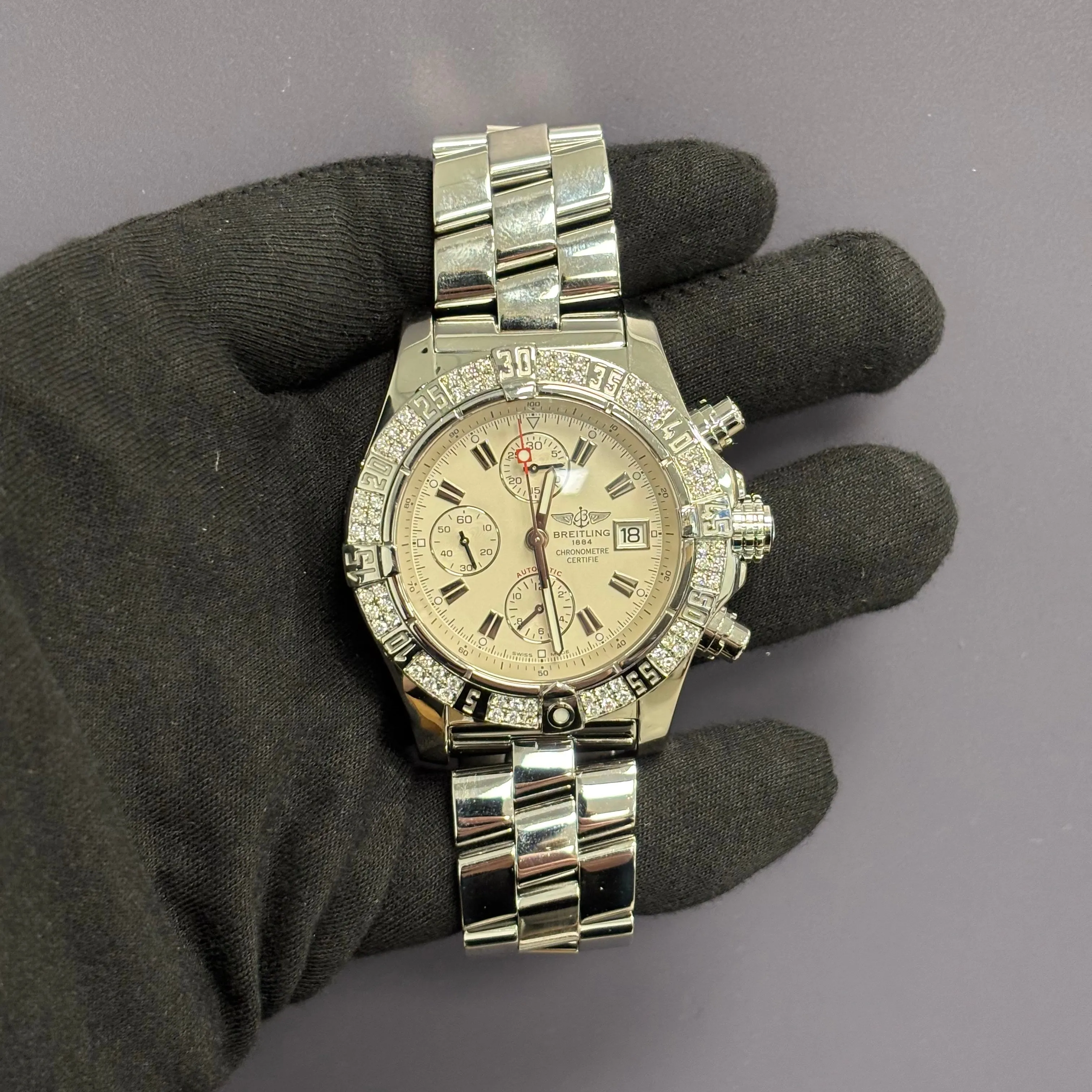 Breitling Super Avenger 48mm White Dial Watch Ref# A13380