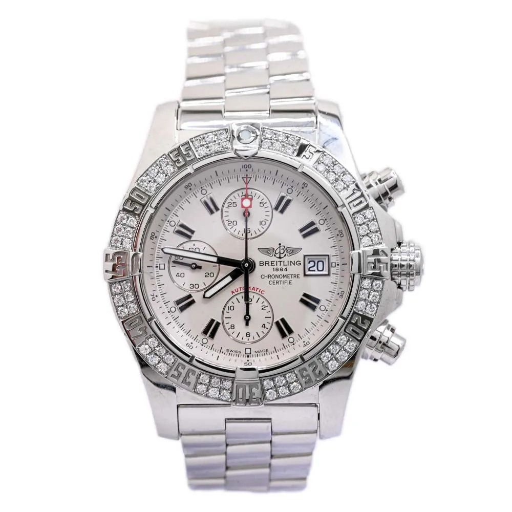 Breitling Super Avenger 48mm White Dial Watch Ref# A13380