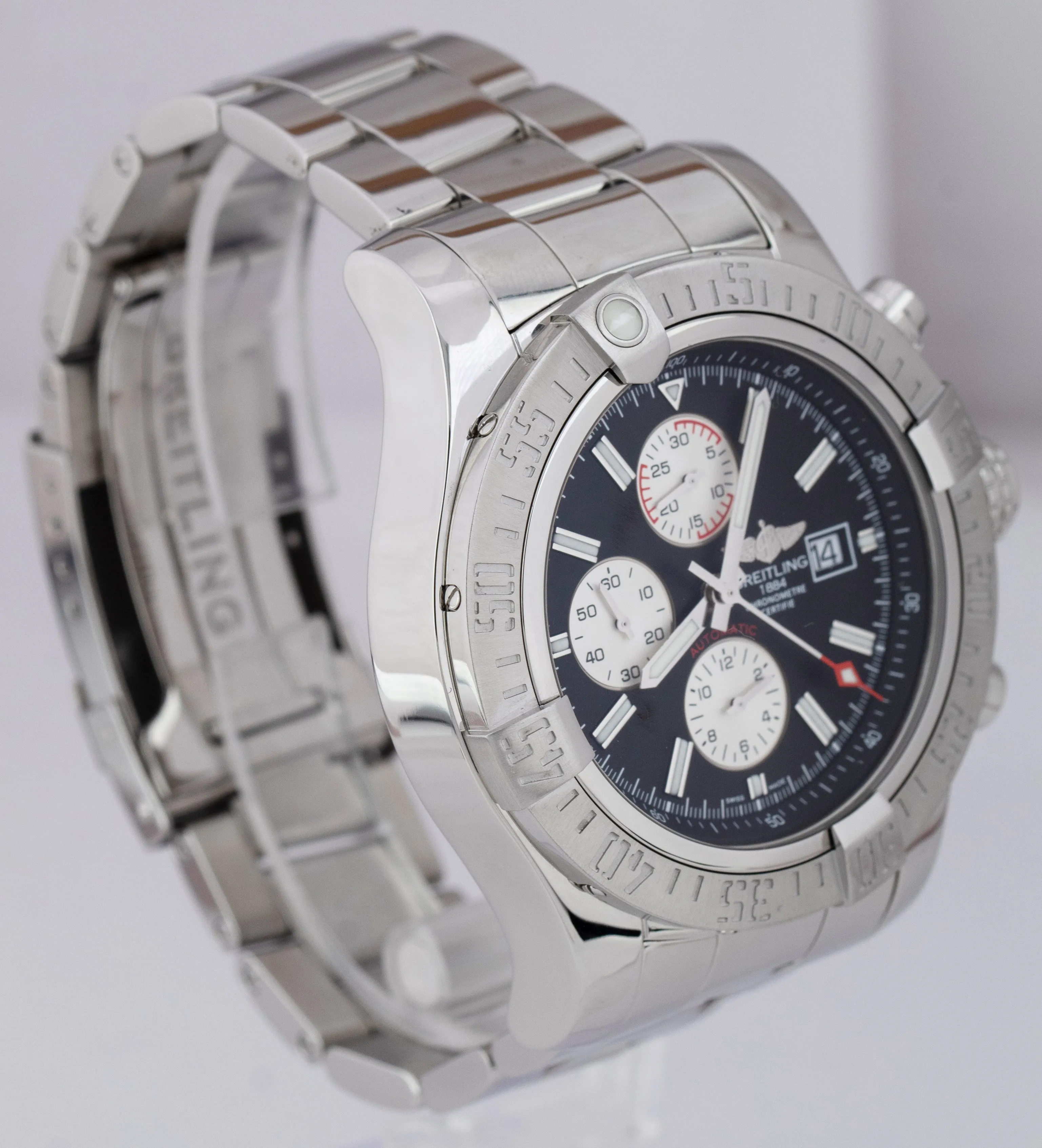Breitling Super Avenger II Chronograph 48mm Stainless Steel Black A13371 Watch