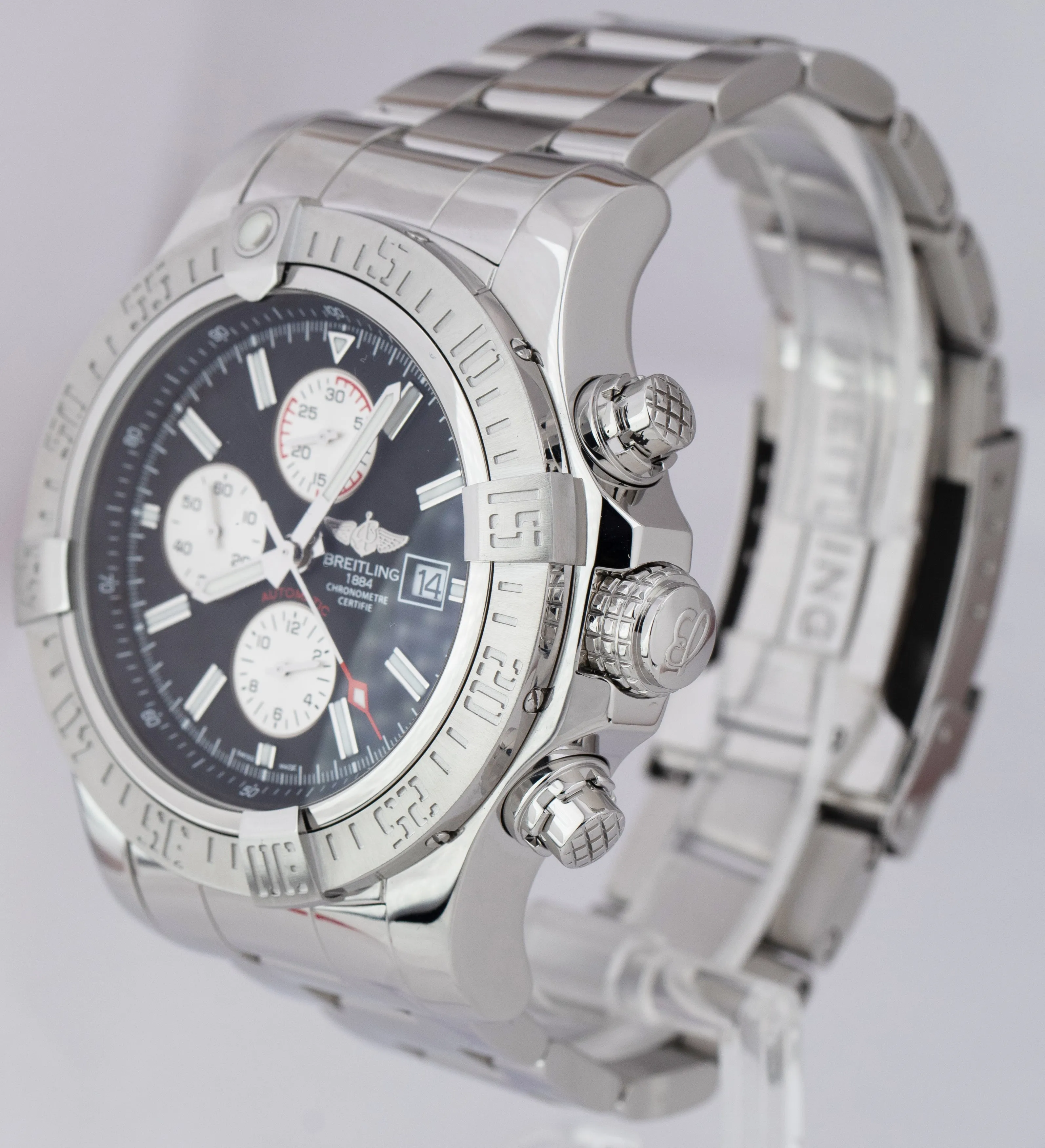 Breitling Super Avenger II Chronograph 48mm Stainless Steel Black A13371 Watch