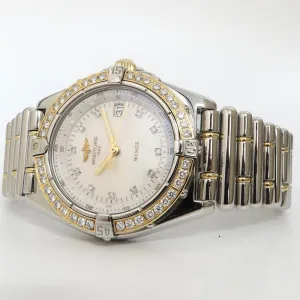 Breitling Wings 18k Yellow Gold & Stainless Steel Factory Diamond Bezel D67050