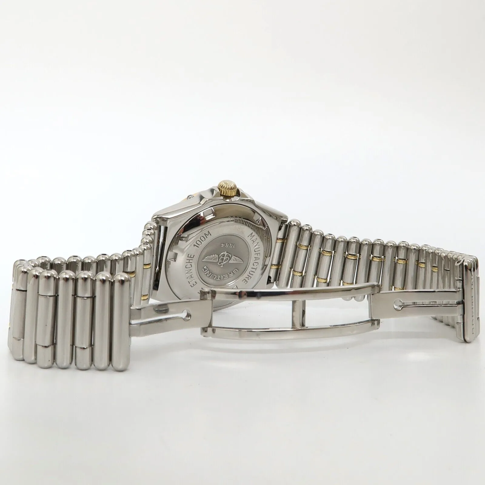 Breitling Wings 18k Yellow Gold & Stainless Steel Factory Diamond Bezel D67050