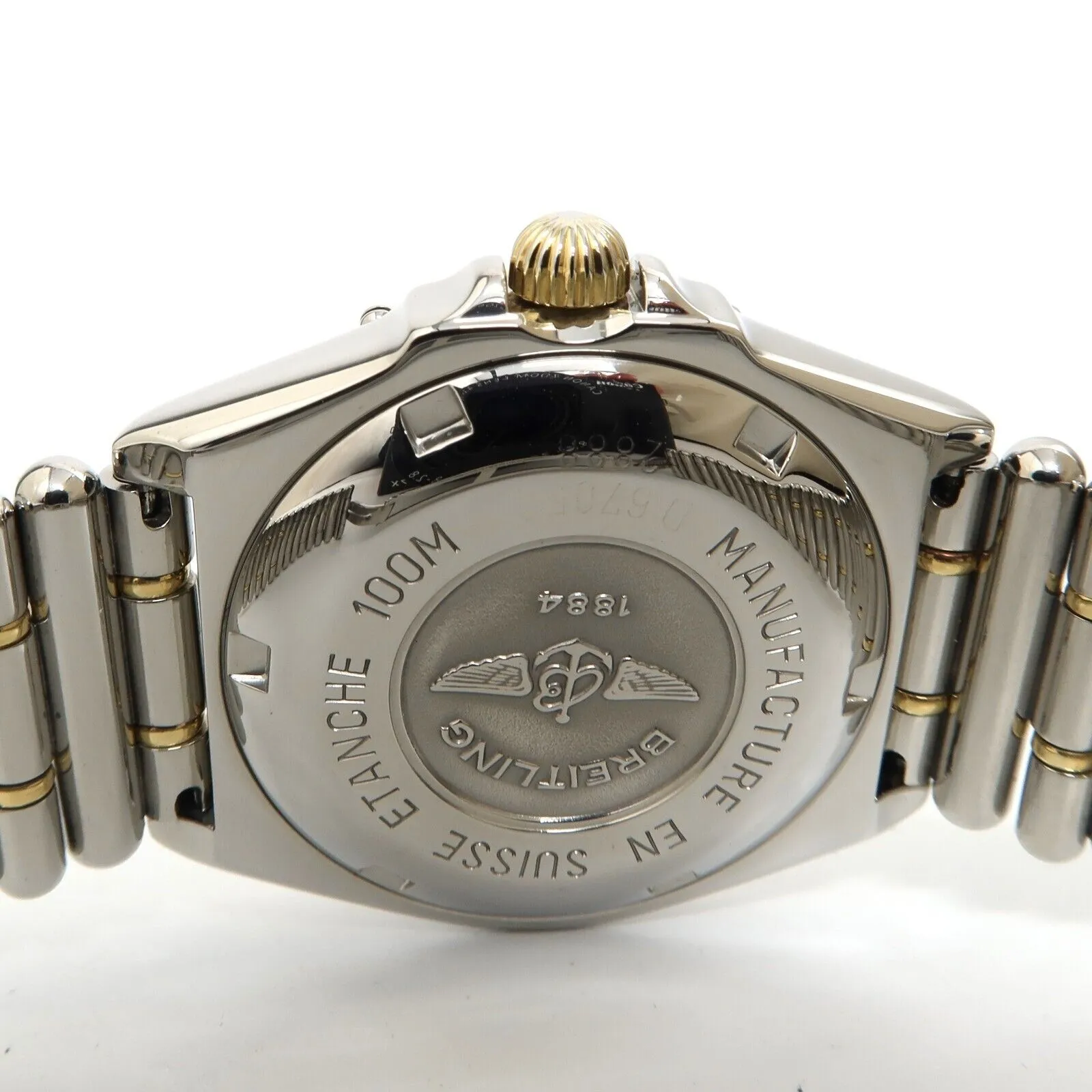 Breitling Wings 18k Yellow Gold & Stainless Steel Factory Diamond Bezel D67050