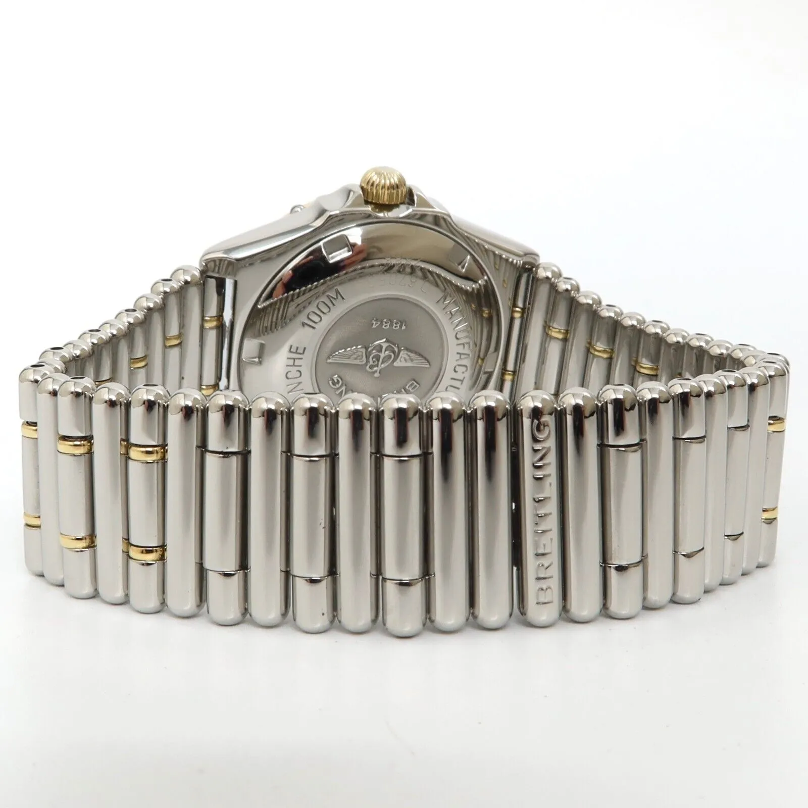 Breitling Wings 18k Yellow Gold & Stainless Steel Factory Diamond Bezel D67050