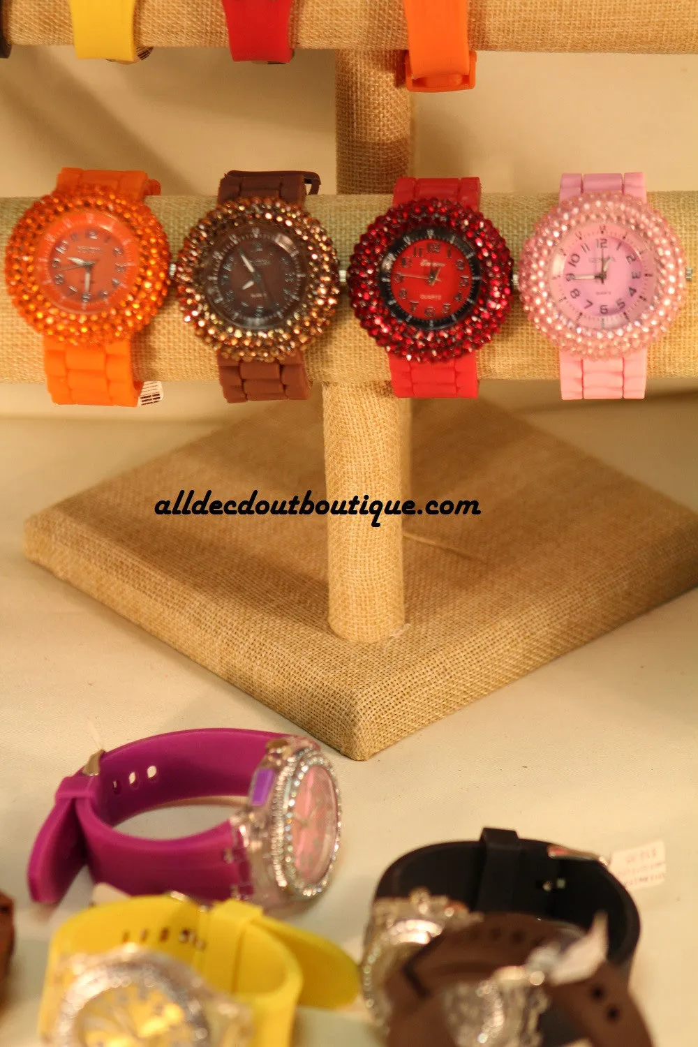 Brown/Brown, Brown Rhinestones | Silicone Band