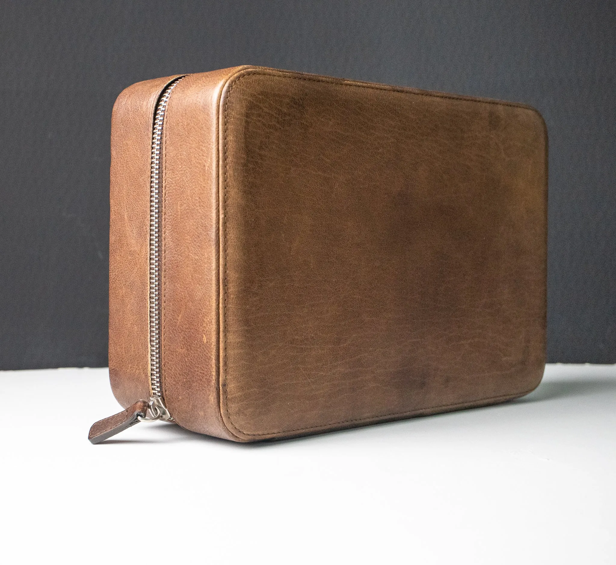 Bulang & Sons Dark Brown Cognac Luxury Leather Watch Box