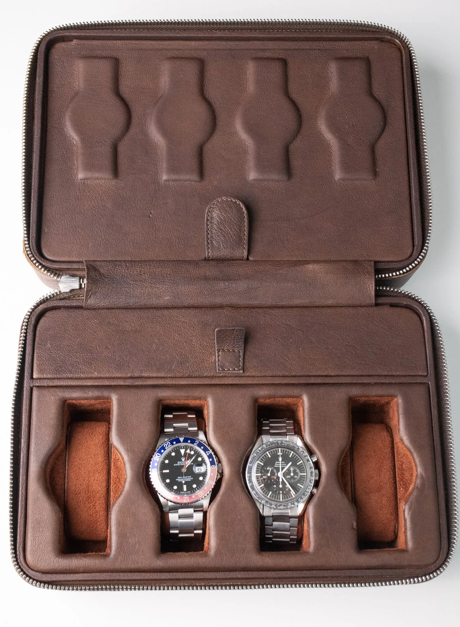 Bulang & Sons Dark Brown Cognac Luxury Leather Watch Box