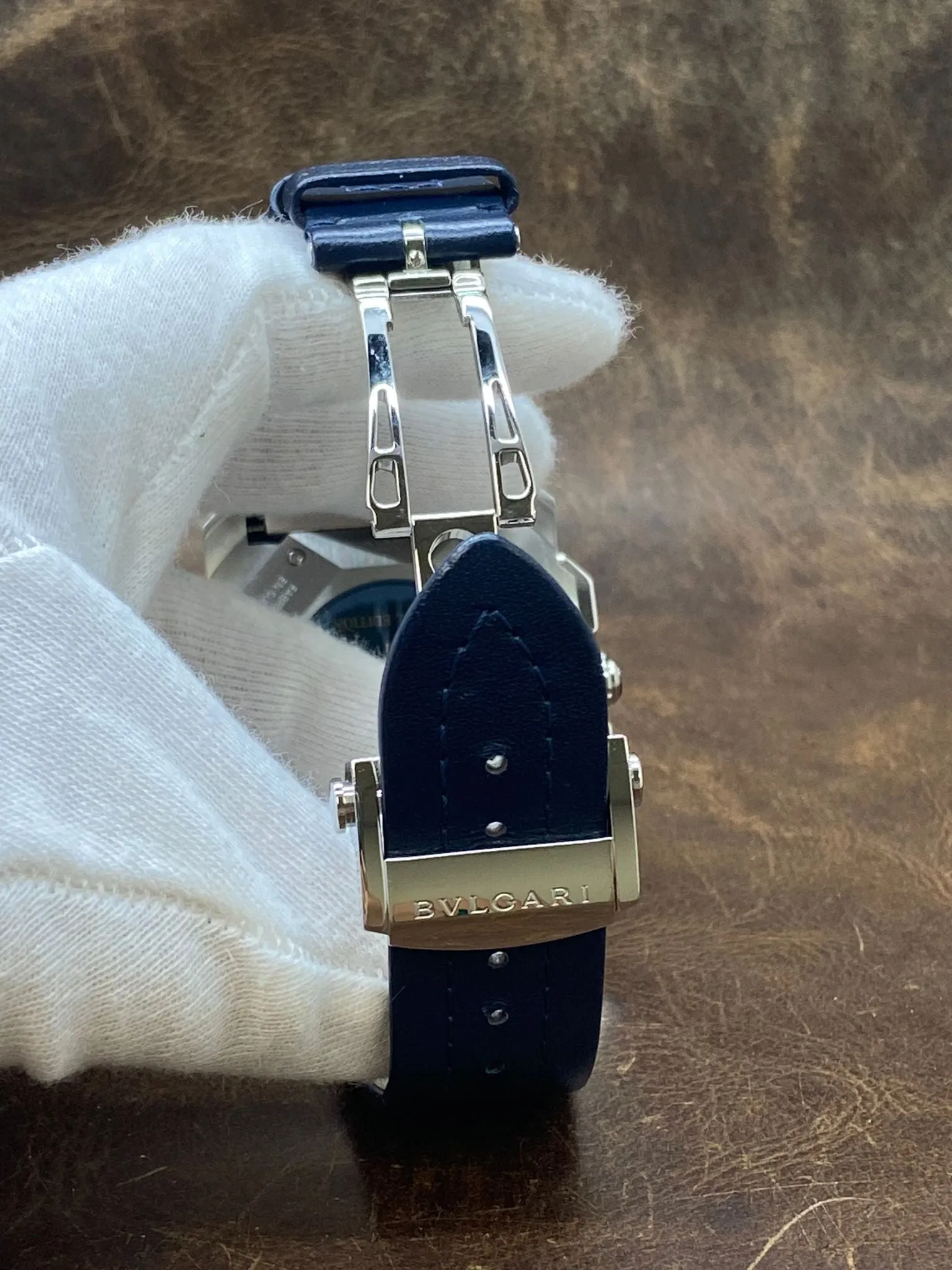 Bulgari Gerald Genta Octo Quadri-Retro Maserati BGO 45 S CHQR Blue Dial Automatic Men's Watch