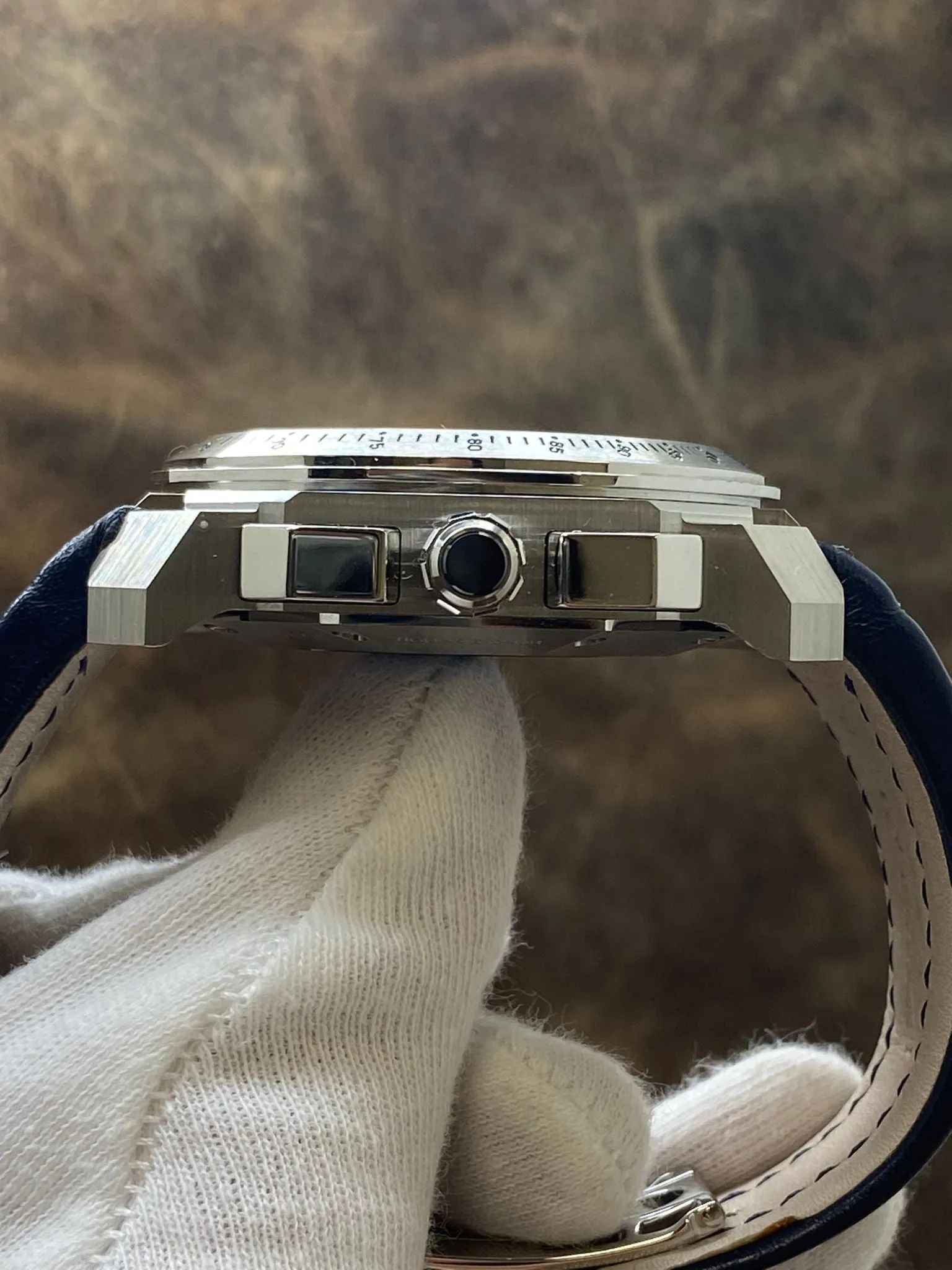 Bulgari Gerald Genta Octo Quadri-Retro Maserati BGO 45 S CHQR Blue Dial Automatic Men's Watch