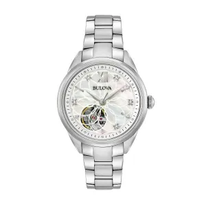 Bulova Sutton Ladies Automatic Stainless Steel Diamond and Mother of Pearl Dial Watch