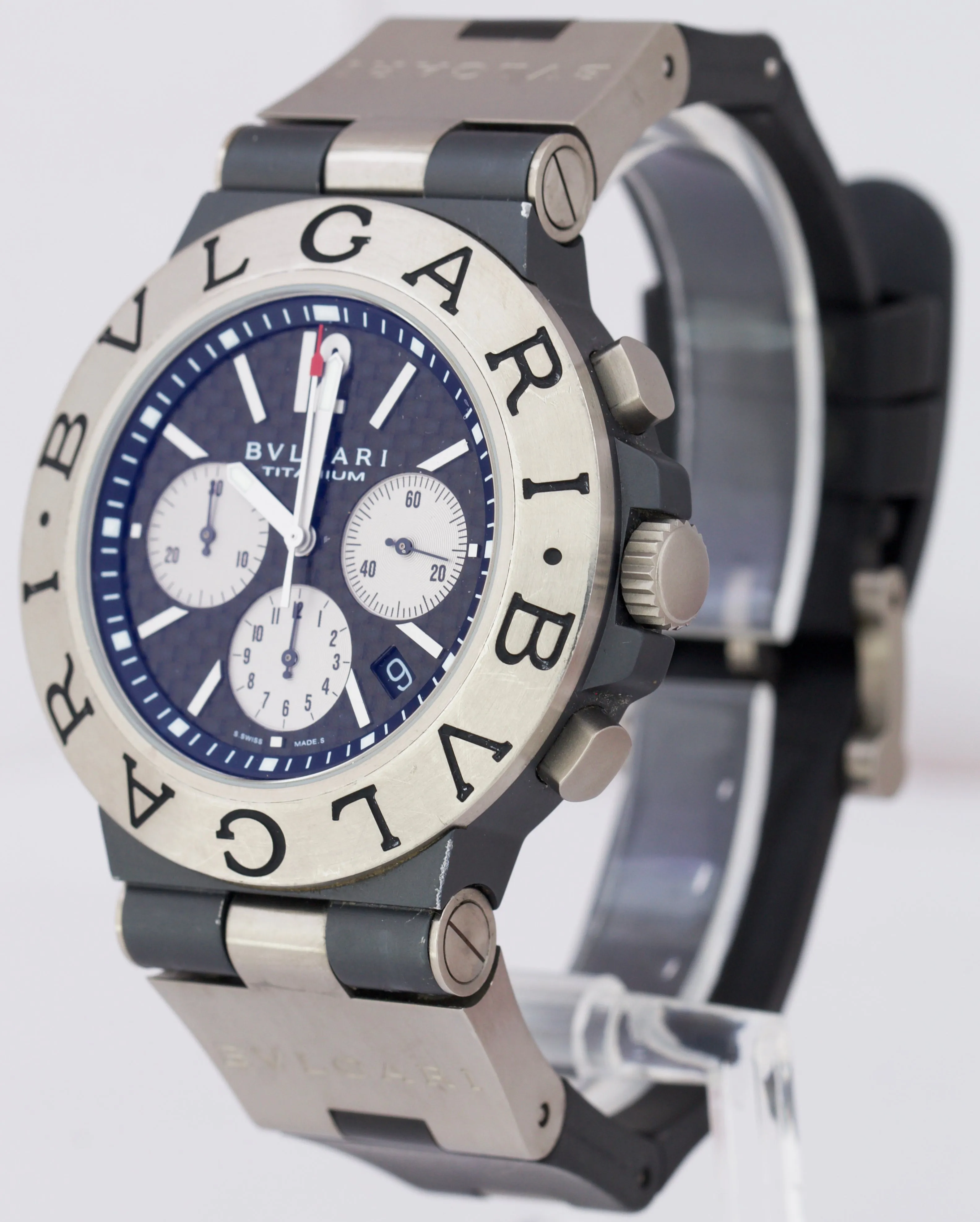 BVLGARI Diagono Titanium 44mm Tapisserie Index Automatic Watch TI 44 TA CH