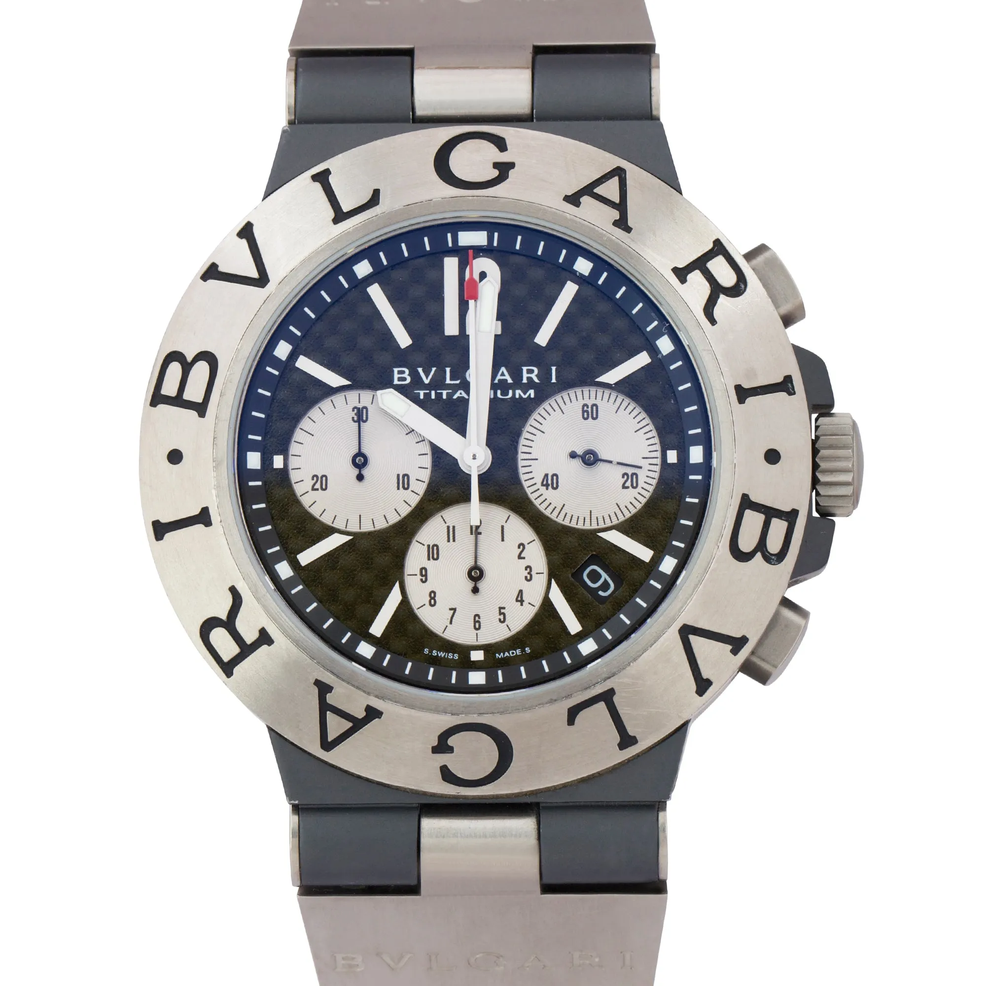 BVLGARI Diagono Titanium 44mm Tapisserie Index Automatic Watch TI 44 TA CH