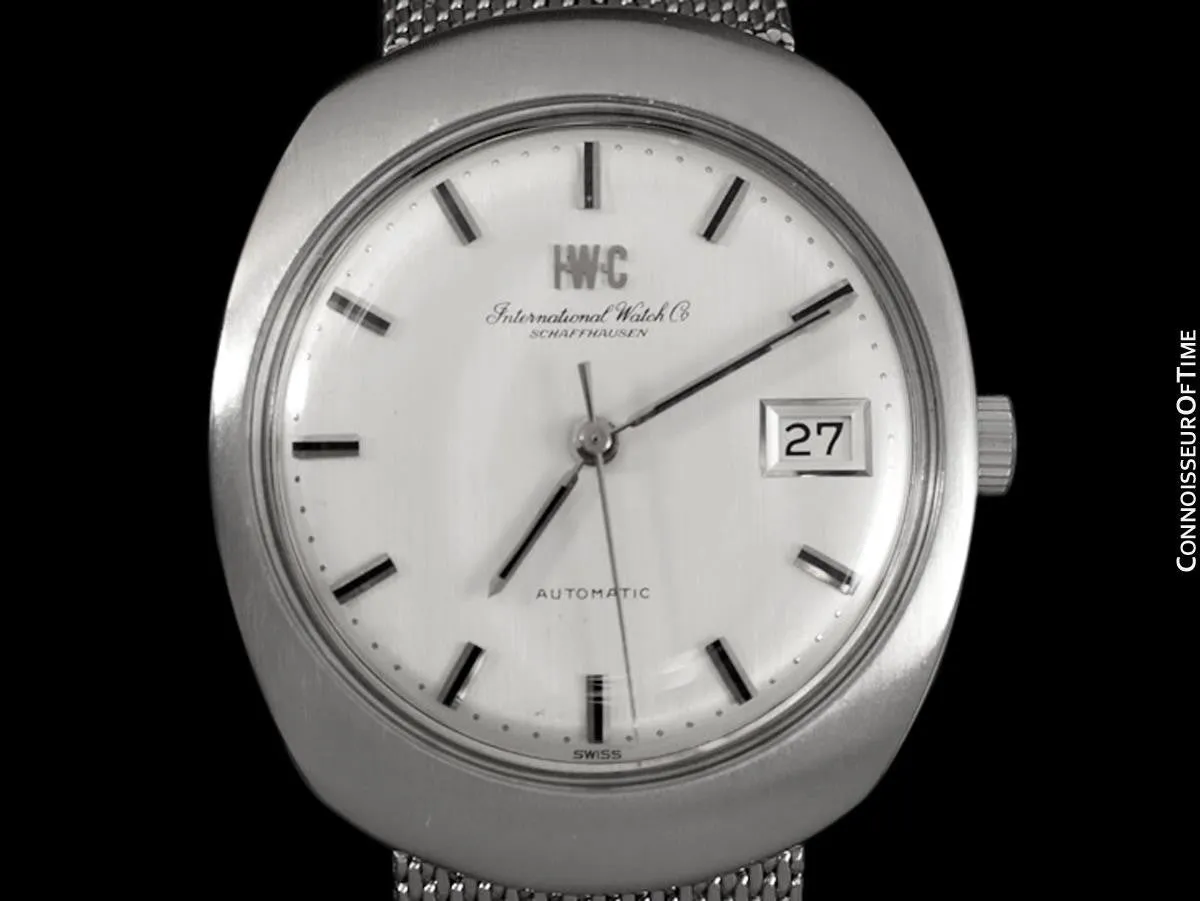 c. 1969 IWC Vintage Mens Watch, Cal. 8541 Automatic, Silver Dial with Date - Stainless Steel