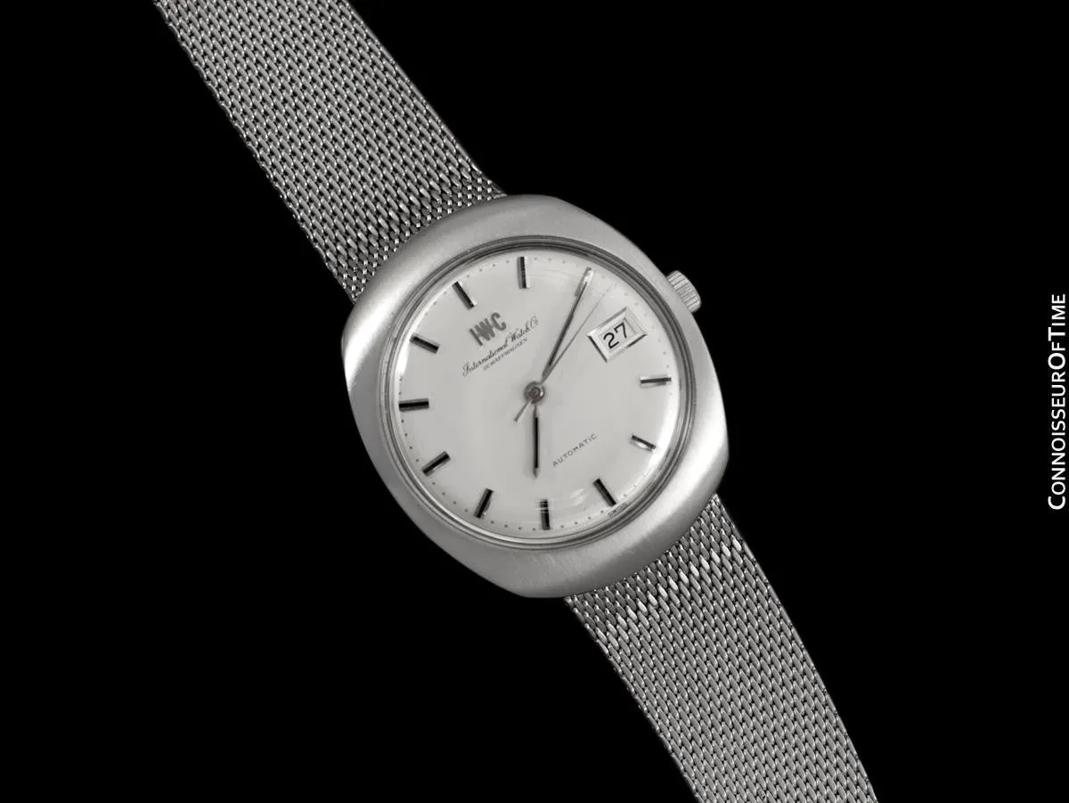 c. 1969 IWC Vintage Mens Watch, Cal. 8541 Automatic, Silver Dial with Date - Stainless Steel