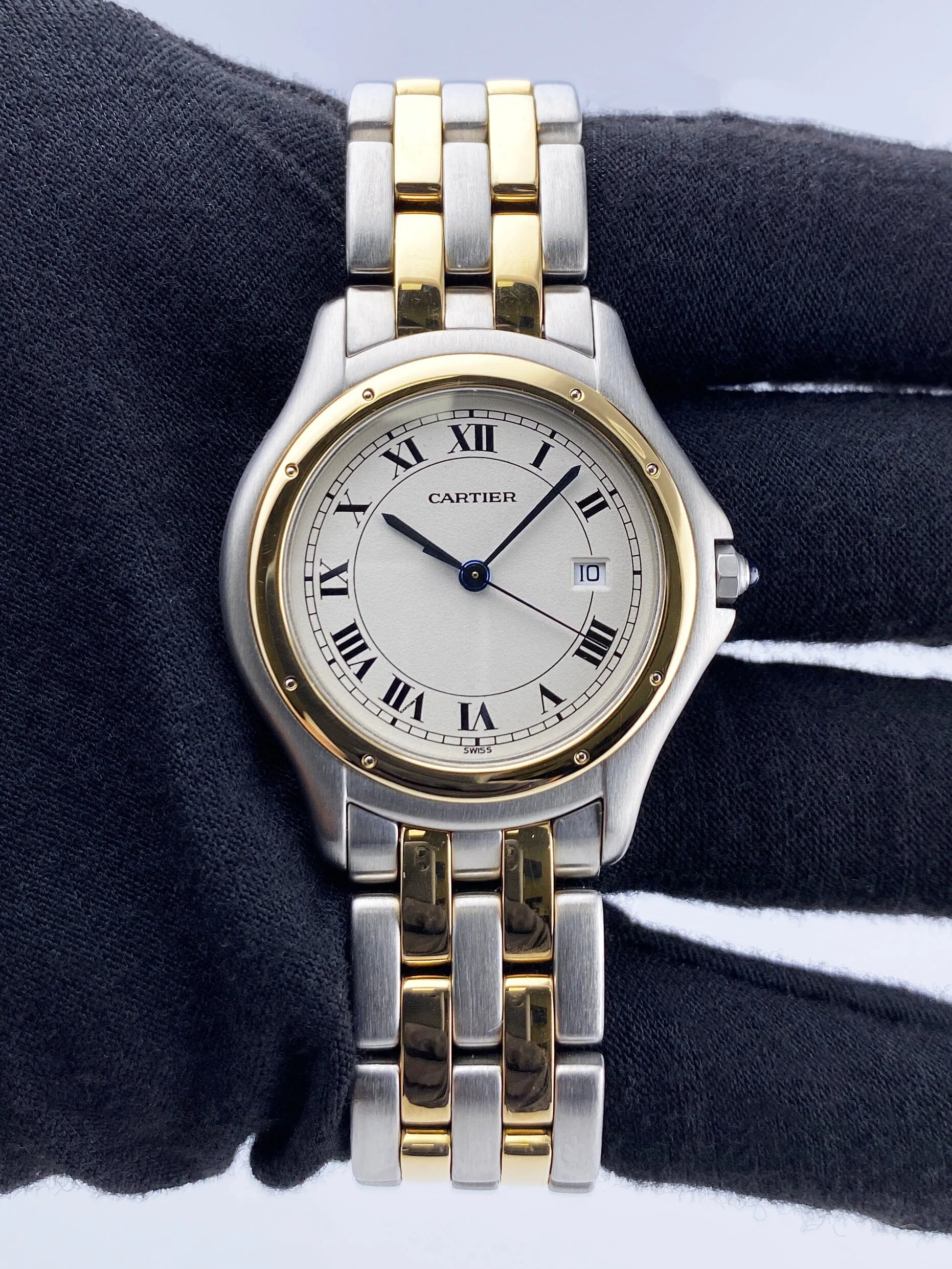 Cartier Panthere Cougar 187904 Two Tone Mens Watch Box Papers