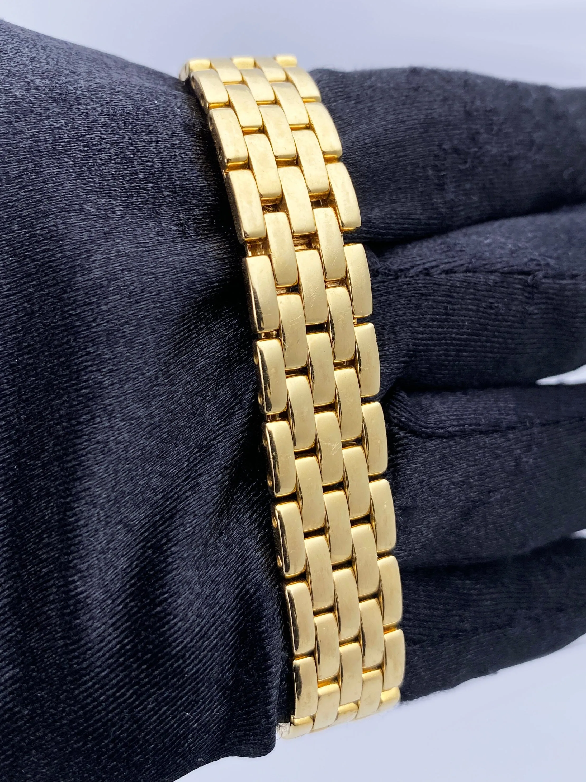 Cartier Panthere Diamond Bezel 18K Yellow Gold Ladies Watch Box Papers