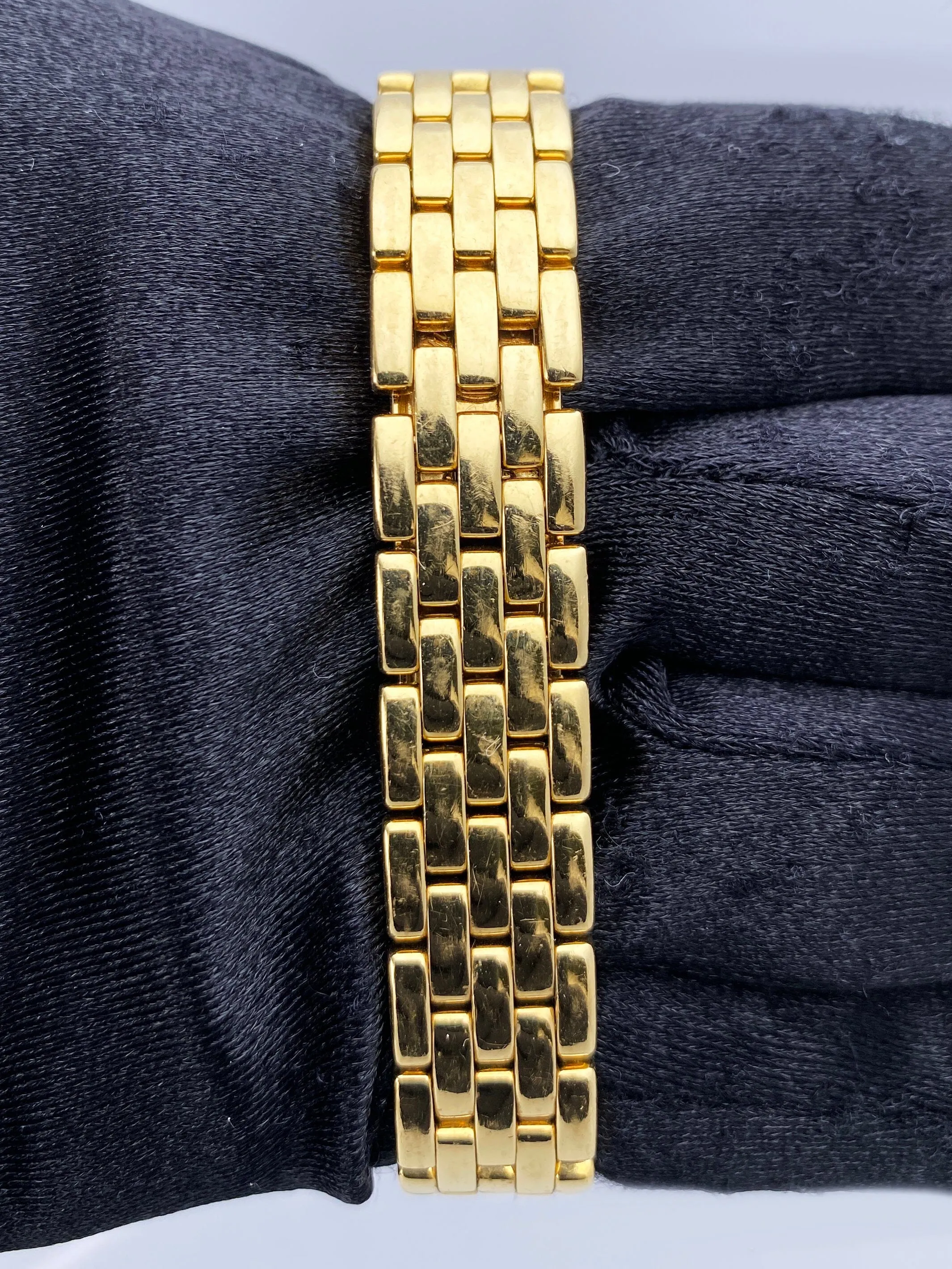 Cartier Panthere Diamond Bezel 18K Yellow Gold Ladies Watch Box Papers