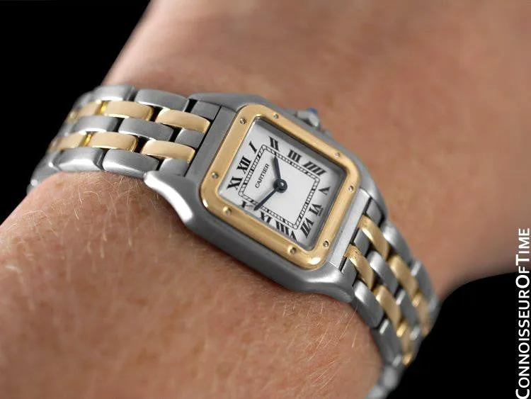 Cartier Panthere Panther Ladies Watch, Ref. 1120 - Stainless Steel & 18K Gold - W25029B6